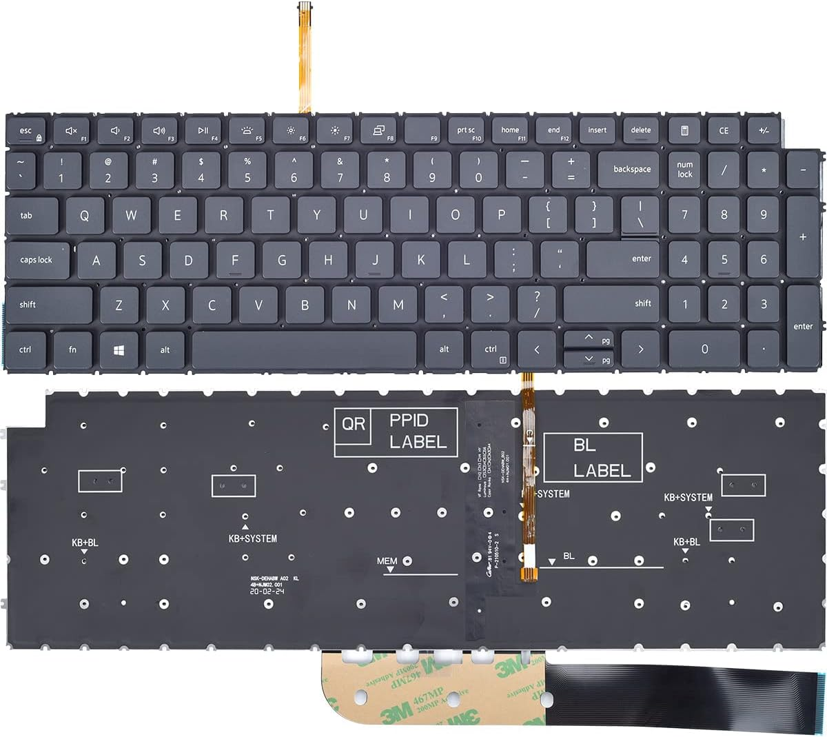 Replacement Keyboard for Dell Inspiron 15 3510 3511 5510 5515, Inspiron 16 7610 & Latitude 3520, Inspiron 15 3511 5510 & Latitude 3520 Laptop Keyboard with Backlit US Layout image number 3