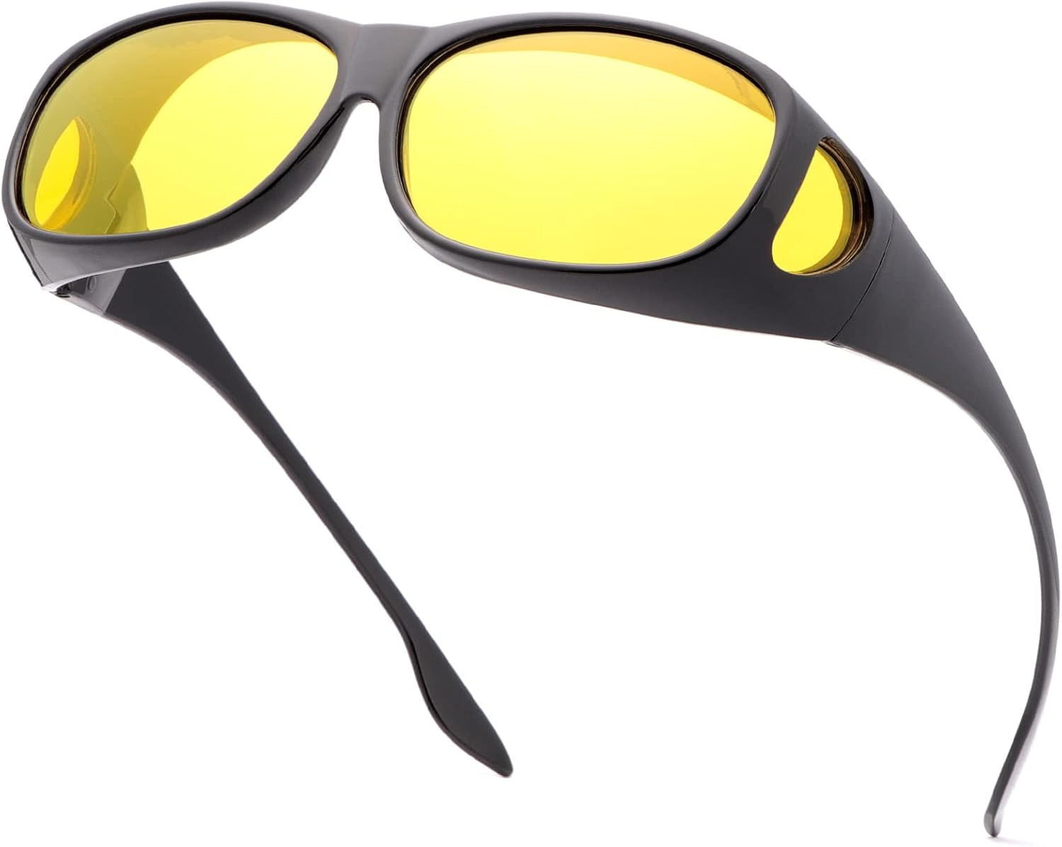 Night Vision Glasses for Men Women Polarized Driving Sunglasses Shield Wraparound Fit over  Eyewear anti Glare image number 5