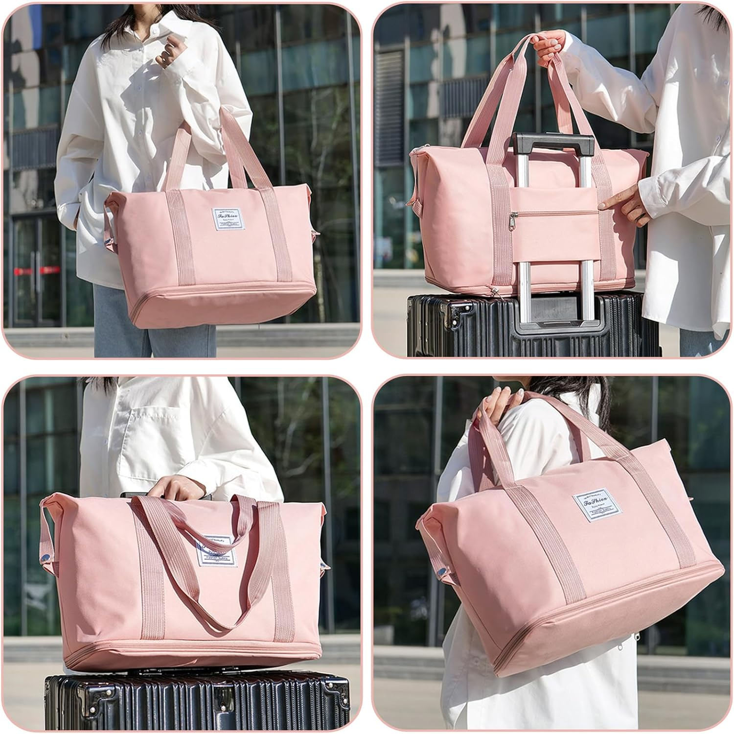 Travel Duffel Bag, 36L Waterproof Duffel Gym Tote Bag,Sports Gym Tote Carry on Bags for Women, Shoulder Weekender Overnight Bag for Women with Wet Pocket Hospital Bag for Labor and Delivery image number 4