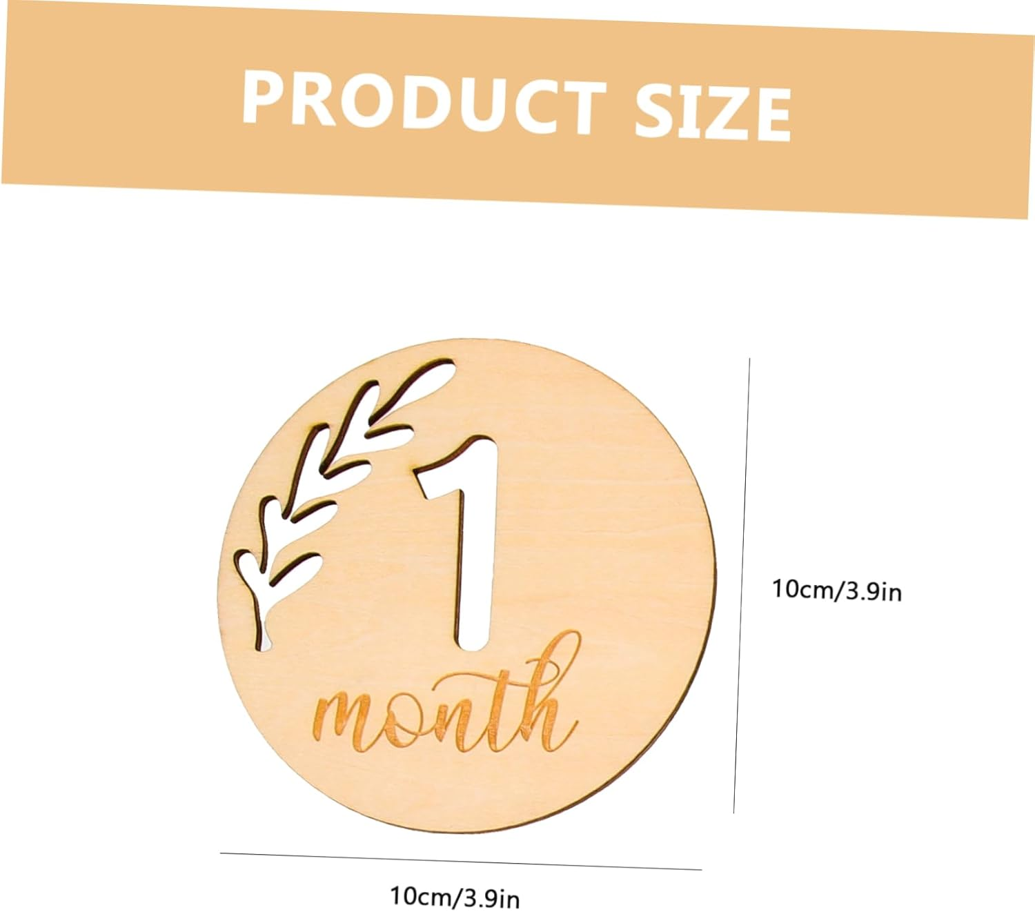 GARVALON 12Pcs Hollowed Wooden Milestone Cards Growth Cards for Newborn Photography Props Monthly for Boy Girl Birthday image number 4