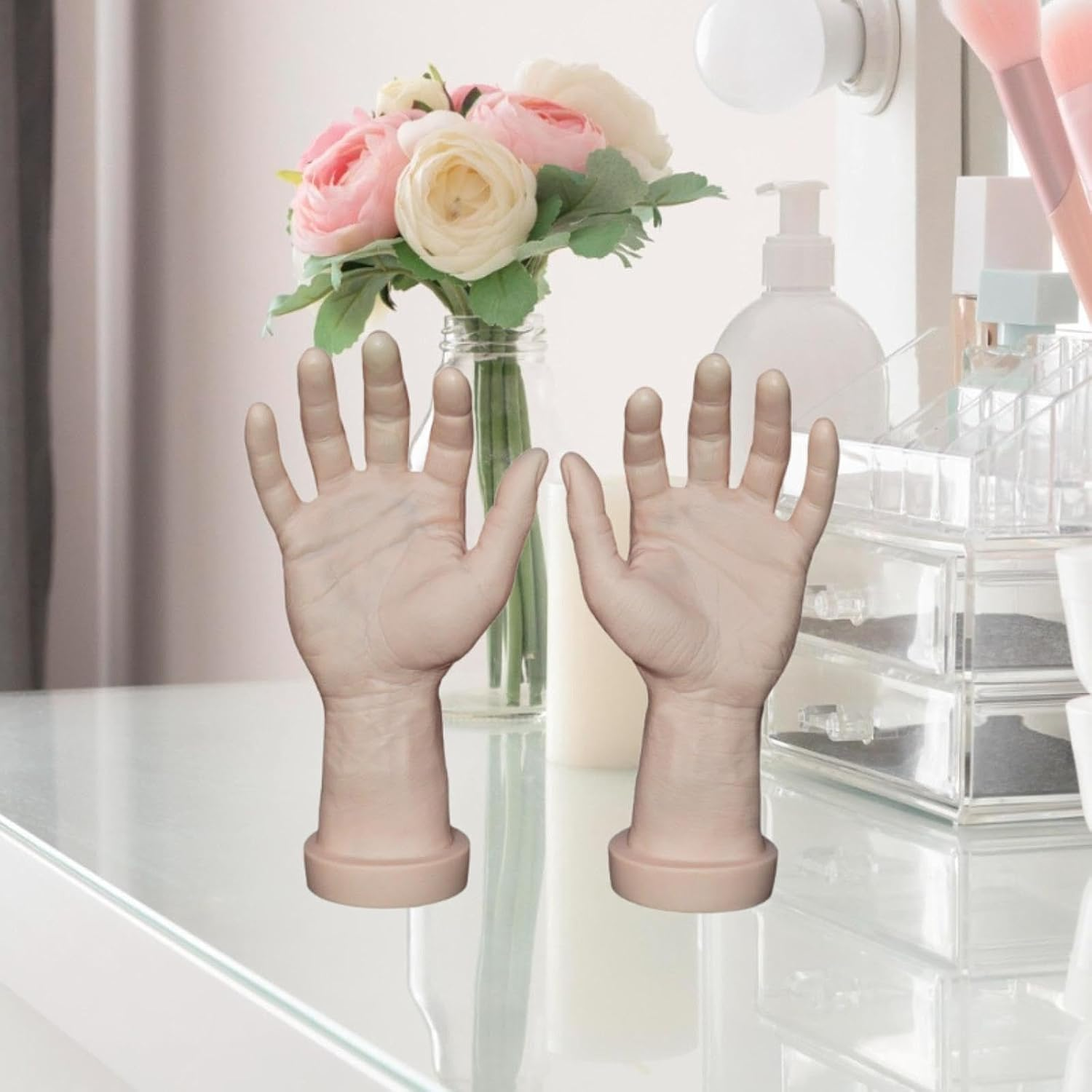 Generic 2X Left and Right Mannequin Hands for Nail Practice and Party Use , Skin, as Described - White image number 7