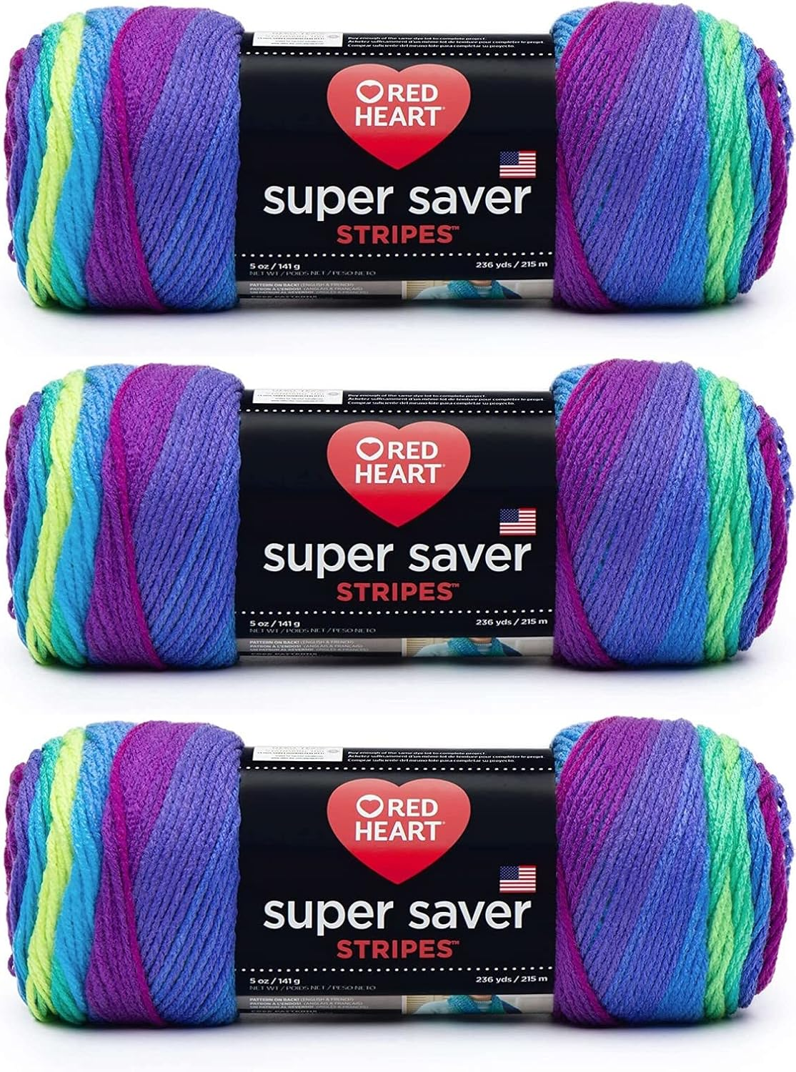 Red Heart Super Saver Yarn, Sutherland Stripe 3