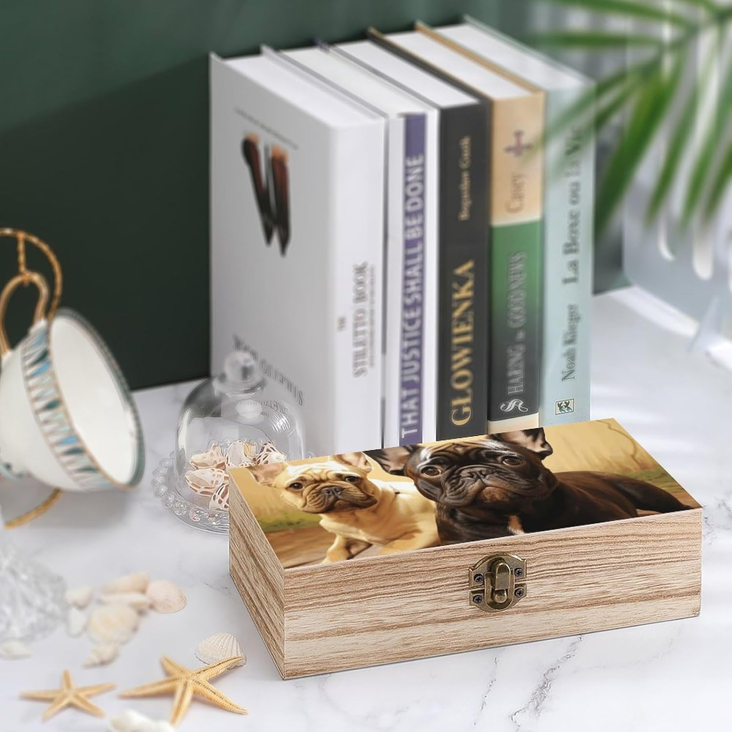 Cute Bulldog Wooden Box Wood Wedding Keepsake Boxes with Lids Small Decorative Boxes Lightweight Wooden Memory Storage Box for Crafts Keepsakes Jewelry Photo Letter Storage image number 6