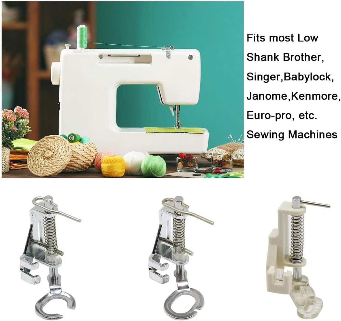 Large Metal Free Motion Quilting Darning Sewing Machine Presser Foot - Fits All Low Shank Singer, Brother, Babylock, Euro-Pro, Janome, Kenmore, White, Juki, New Home, Simplicity, Elna and More image number 2