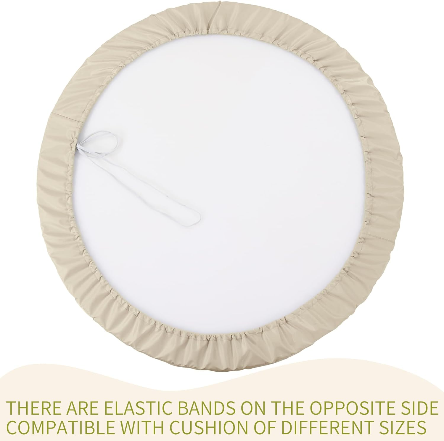 Hombys Outdoor Daybed Cushion Cover, Replacement Sunbed Cushion with Drawstring, Patio Daybed Mattress Cover, Khaki image number 1