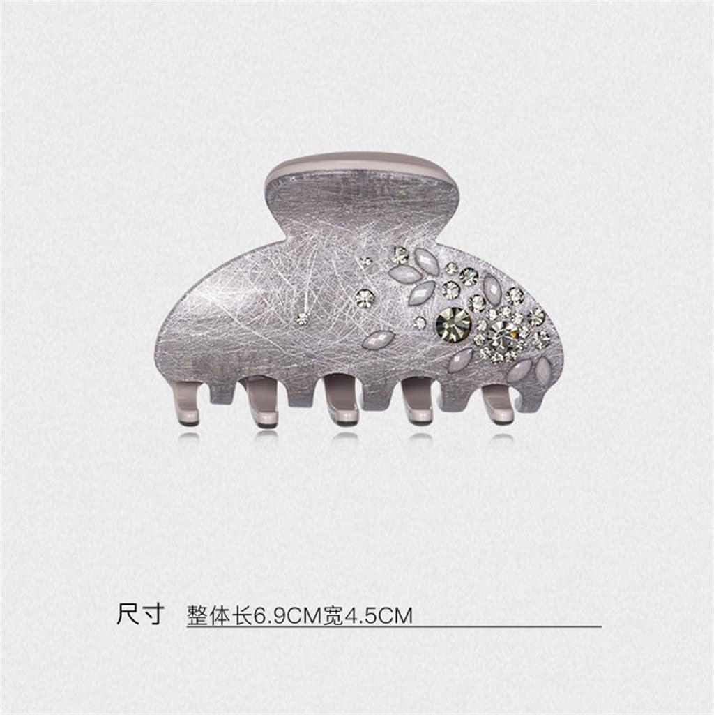 Alligator Clip,Headdress,Hair Clamp,Hairpins,Hairpin Rhinestone Pearl Clip Headdress behind the Head Mother Word Clip Horizontal Clip Spring Clip (Color : A, Size : 6.9 * 4.5Cm)