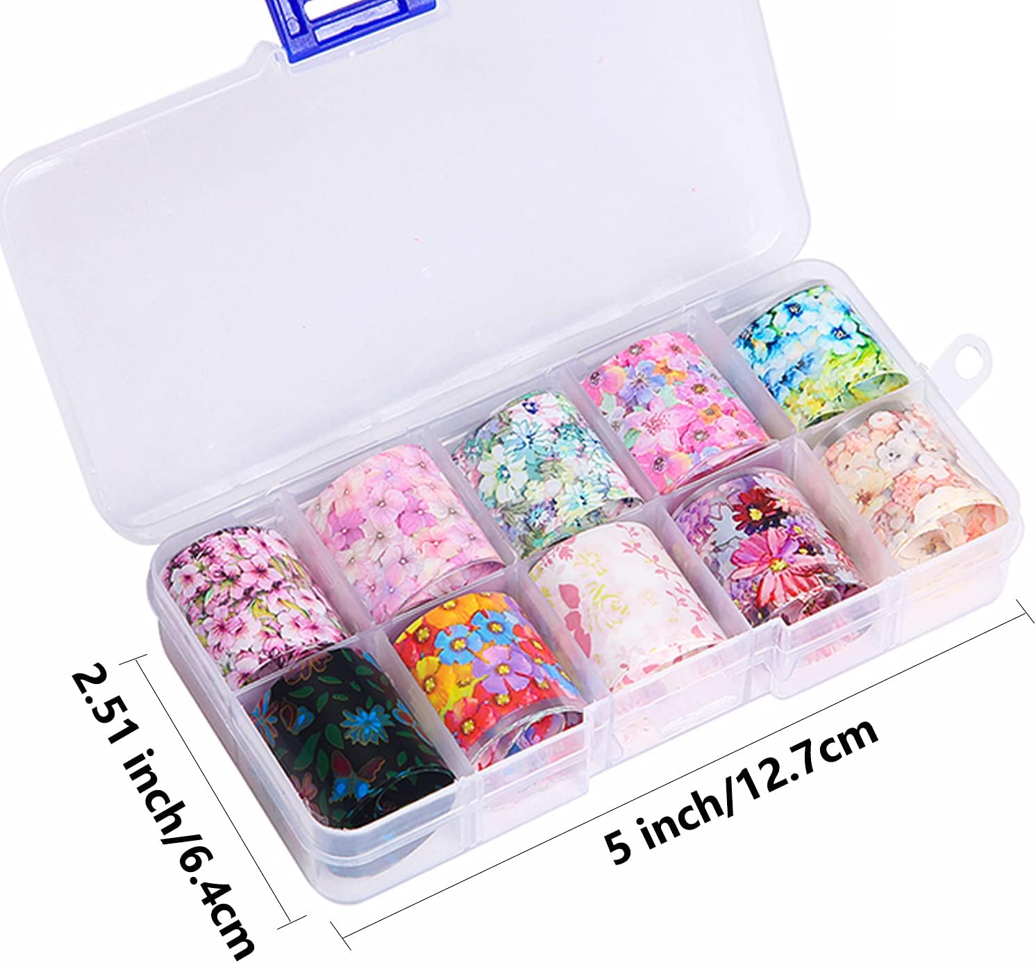 Nail Foil, DANNEASY 30 Rolls Nail Art Foil Transfer 3D Flower Stickers for Nails Blossoms Foils Nail Wraps for Nails Art Decorations Manicure Supplies image number 2