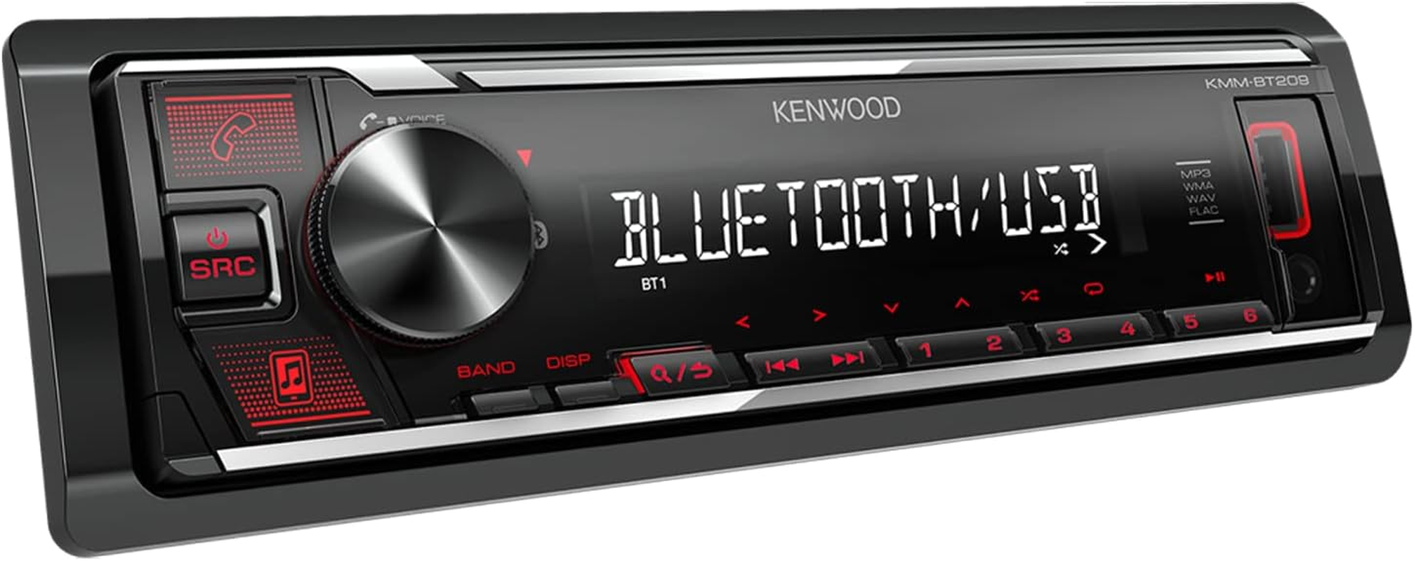 Kenwood KMM-BT209 Single Din Digital Media Receiver with Bluetooth and Digital Radio