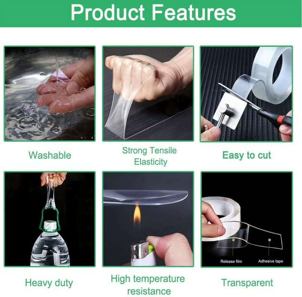 1X Double-Sided Nano Magic Tape Traceless Clear Adhesive Invisible Gel 3M (40Mm) image number 3