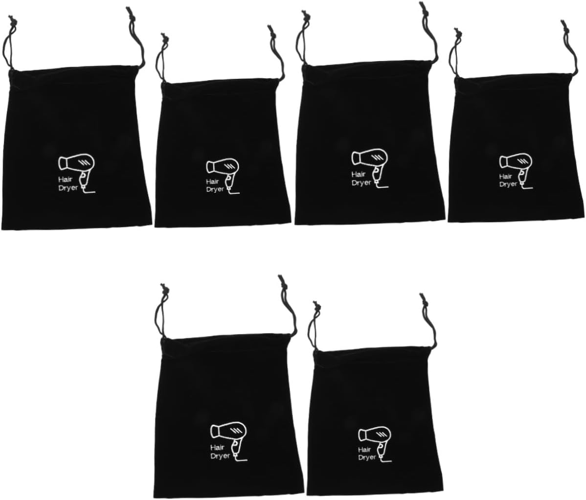 Beavorty 6Pcs Stylish Hair Tool Bag Travel Storage Bag Drawstring Guest Supplies for Hair Dryer