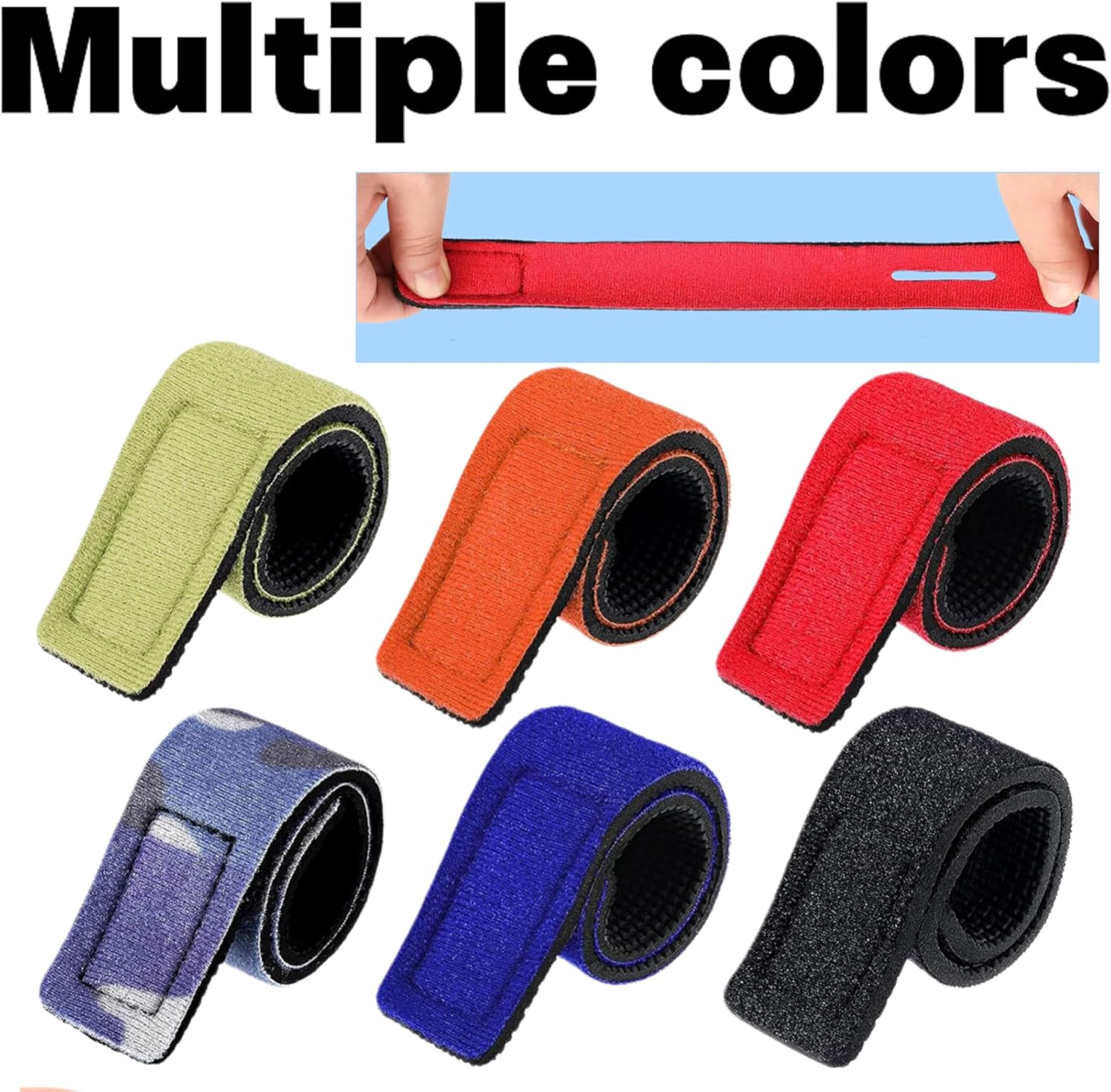 12 Pack Fishing Rod Straps,Elastic Tackle Tie Downs,Fish Pole Belts,Fishing Gear Wraps image number 2