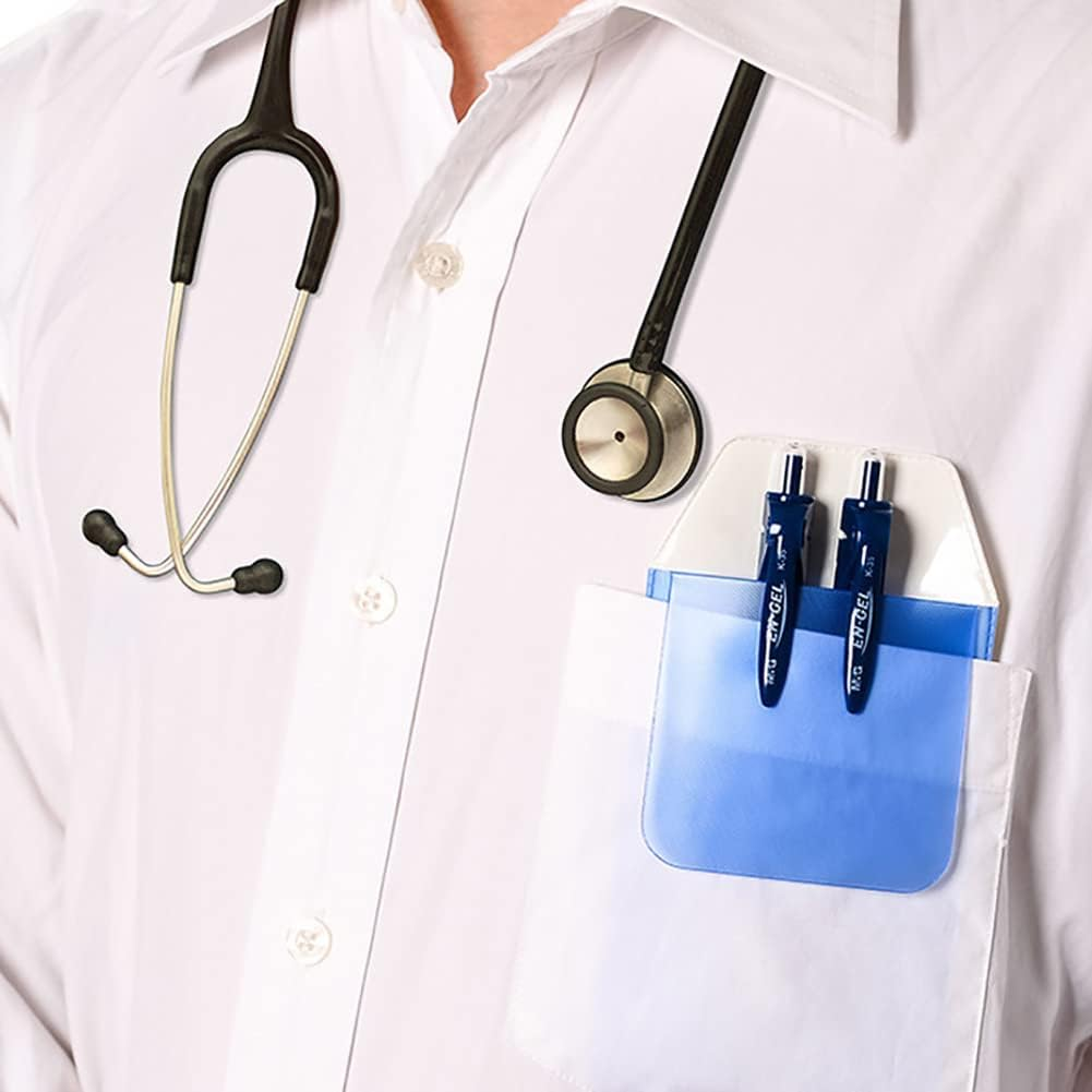 JIHUOO Pack of 12 PVC Doctors Nurse Pen Bag Leak-Proof Pen Bags Flat Pocket Protector Pens Case for Doctors image number 3