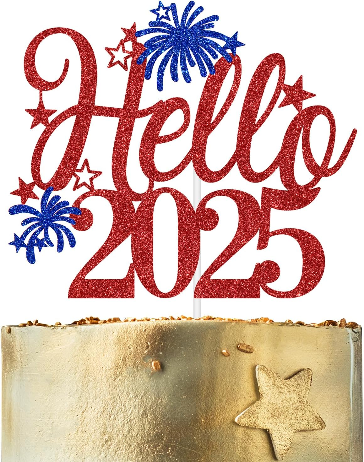 Hello 2025 Cake Topper, Happy New Year Cake Decor, Cheers to 2025/Goodbye 2024 Welcome 2025, Happy 2025 New Year&rsquo;S Eve Party Decoration Supplies image number 2