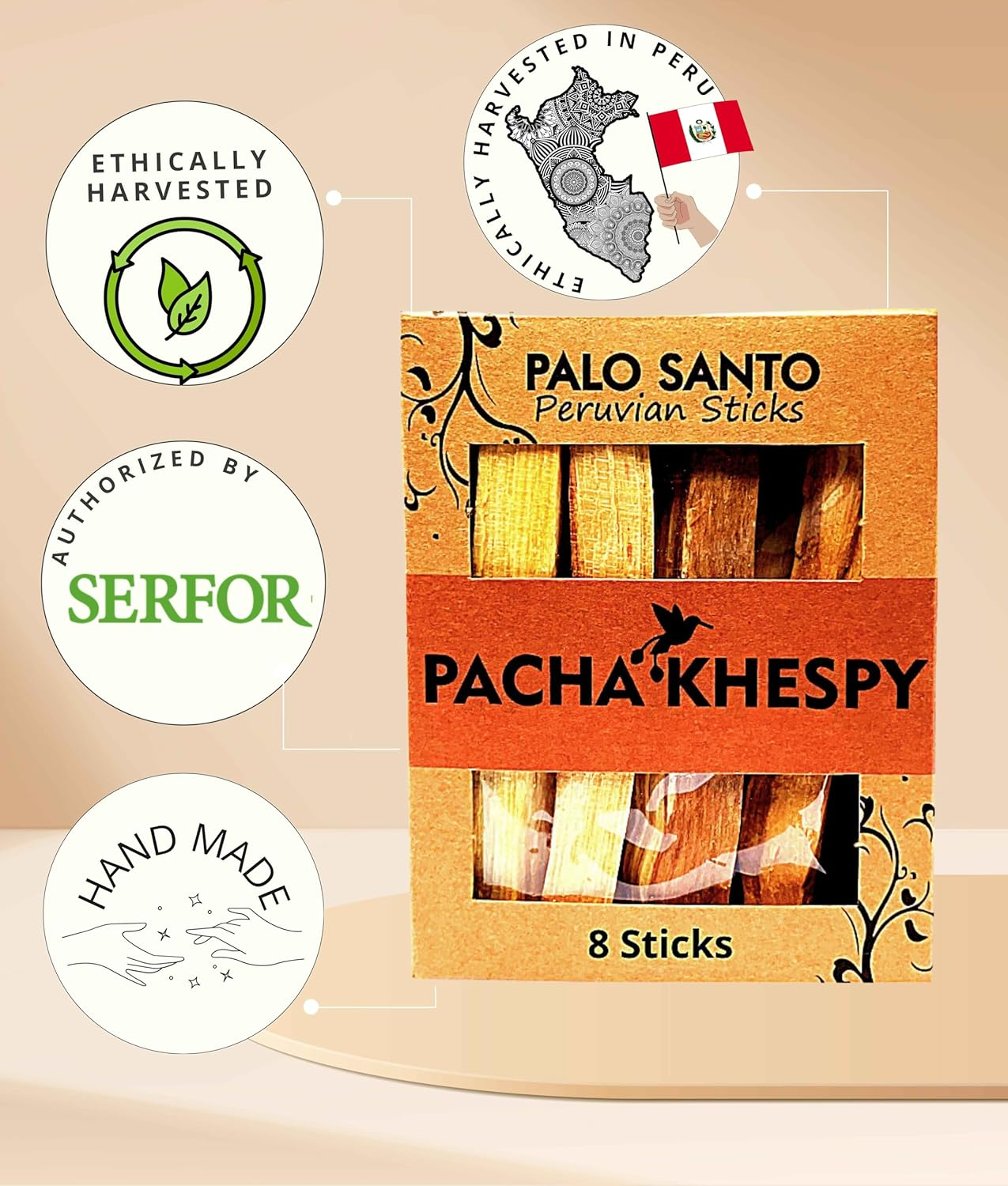 Palo Santo Sticks Authentic Smudging Peru - 8 Pack for Energy Cleansing, Aromatherapy, Meditation | 100% Natural, Ethically Sourced, Sustainable Holy Wood | Premium Quality, Purification image number 3
