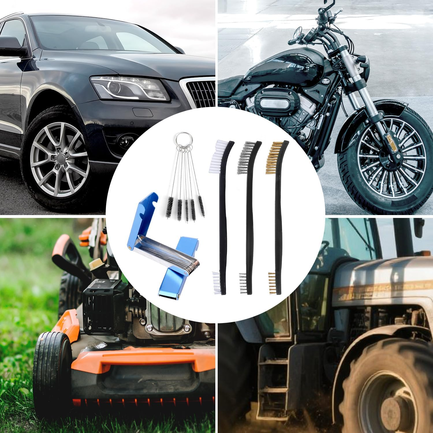 BOXOB Carburetor Cleaning Kit, Stainless Steel Torch Tip Cleaner 26 Aluminum Needles 5 Nylon Brushes 3 Double-Ended Polishing Brushes for Motorcycle ATV Welder image number 5