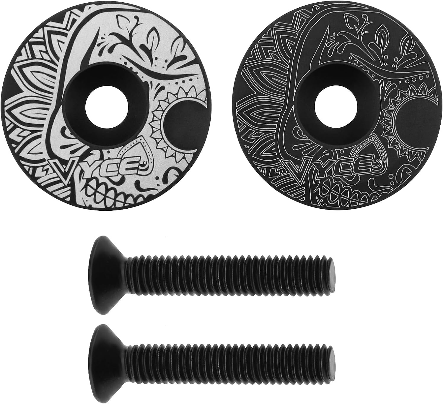 Ecsing 2Pcs Bike Bowl Cover Mountain Bike Handlebar Cover Set Diamond Earphone Cap Compatible with 1/8"(28.6Mm) Stems/Headsets Aluminum Alloy image number 3