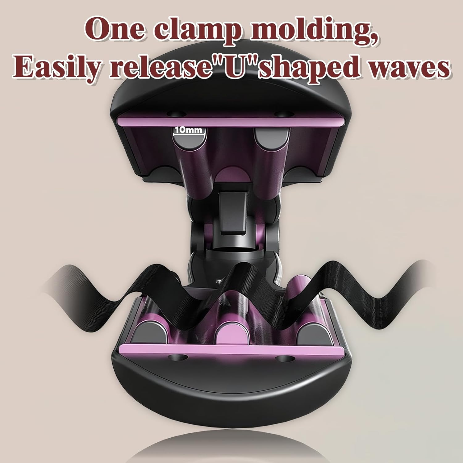 Curling Iron Hair Waver, 10Mm Five-Barrel Ceramic Curling Iron, Suitable for Beach Waves, Ion Hair Care, Dual Voltage, 5 Adjustable Temperatures, with Lock, Timed Shutdown to Protect the Hair Curler, (Black) image number 4