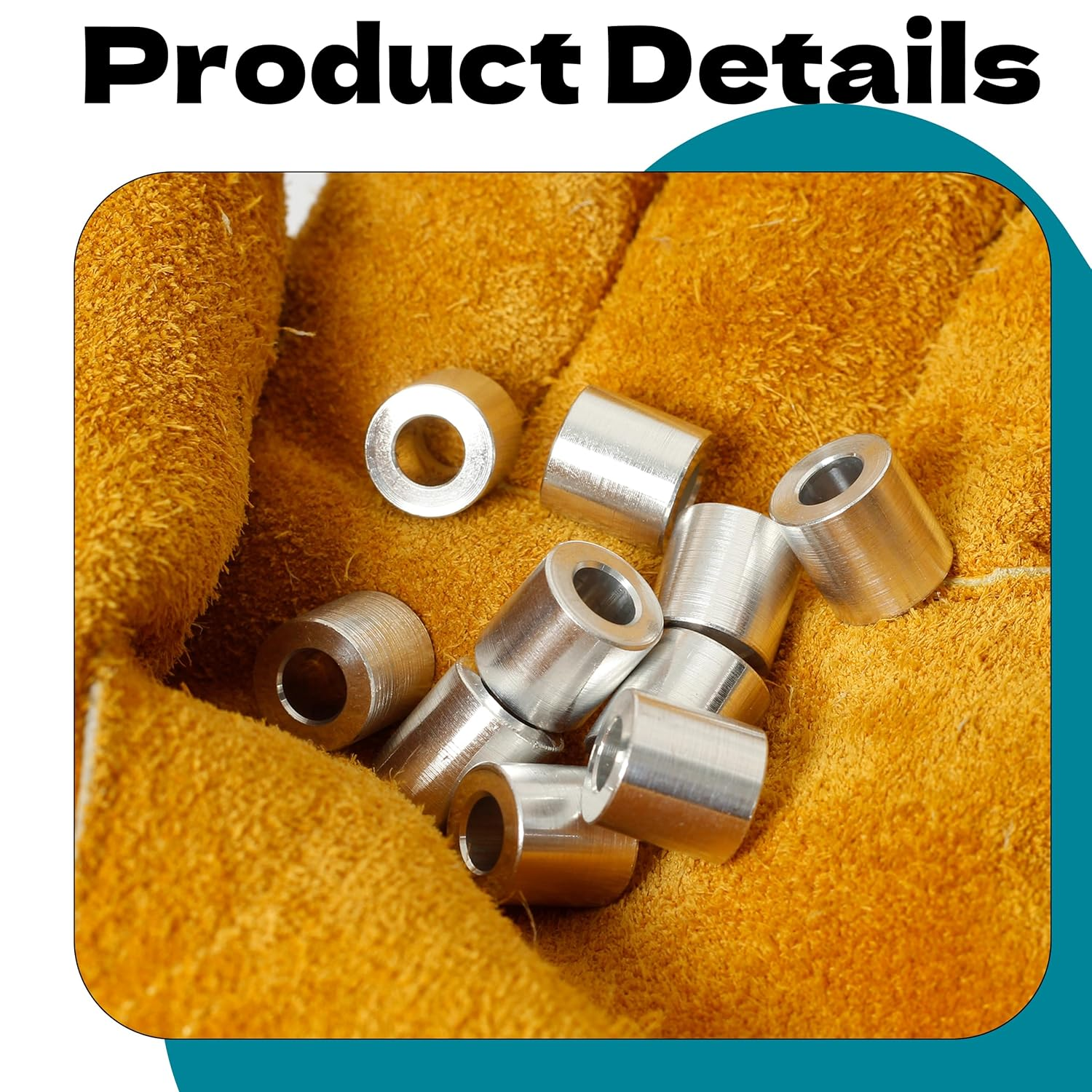 10Pcs M5 Aluminum Spacers, Metal Spacer Aluminum round 5.2Mm ID X 10Mm OD X 10Mm L Thickness Aluminum Spacer Screw Standoff for M5 Screw Bolts Silver image number 1