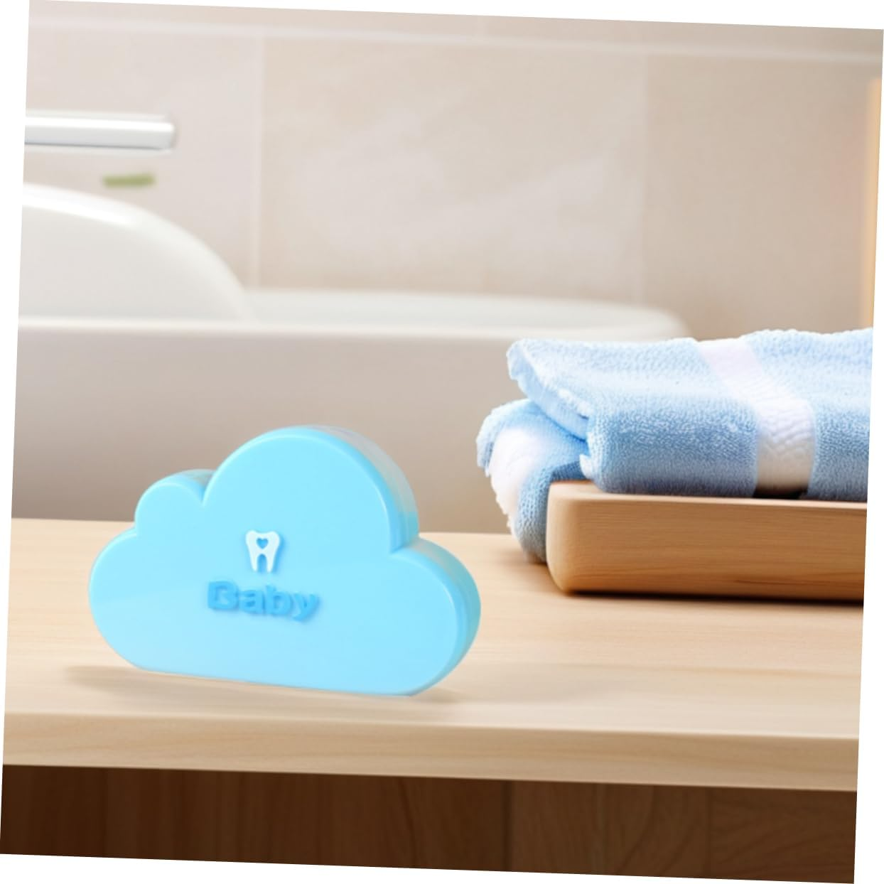 Keepsake Box Cloud Shape Tooth Storage Holder for Boys and Girls Unique Teeth Collection Container Safe Material Design for Organized Keepsakes for Birthdays and Showers image number 4