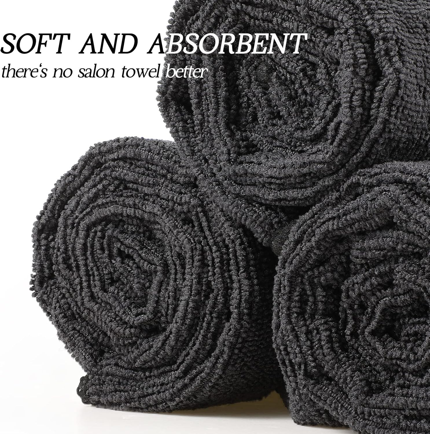 36 Packs of Bleach Proof Towels Microfiber Absorbent Salon Towels Bleach Resistant Salon Hand Towels for Gym, Bath, Spa, Shaving, Shampoo, Home Hair Drying, 16 X 28 Inches (Black) image number 2