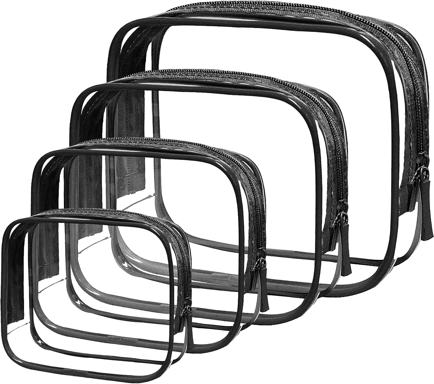 4 Packs Clear Bogg Beach Tote Bag with 4 Insert Hooks Accessories for Bogg Bags Travel Makeup Clean Toiletry Brush Organizer Cosmetic Divider Storage Inner Pouch (Bogg Clear Black, Pack of 8)