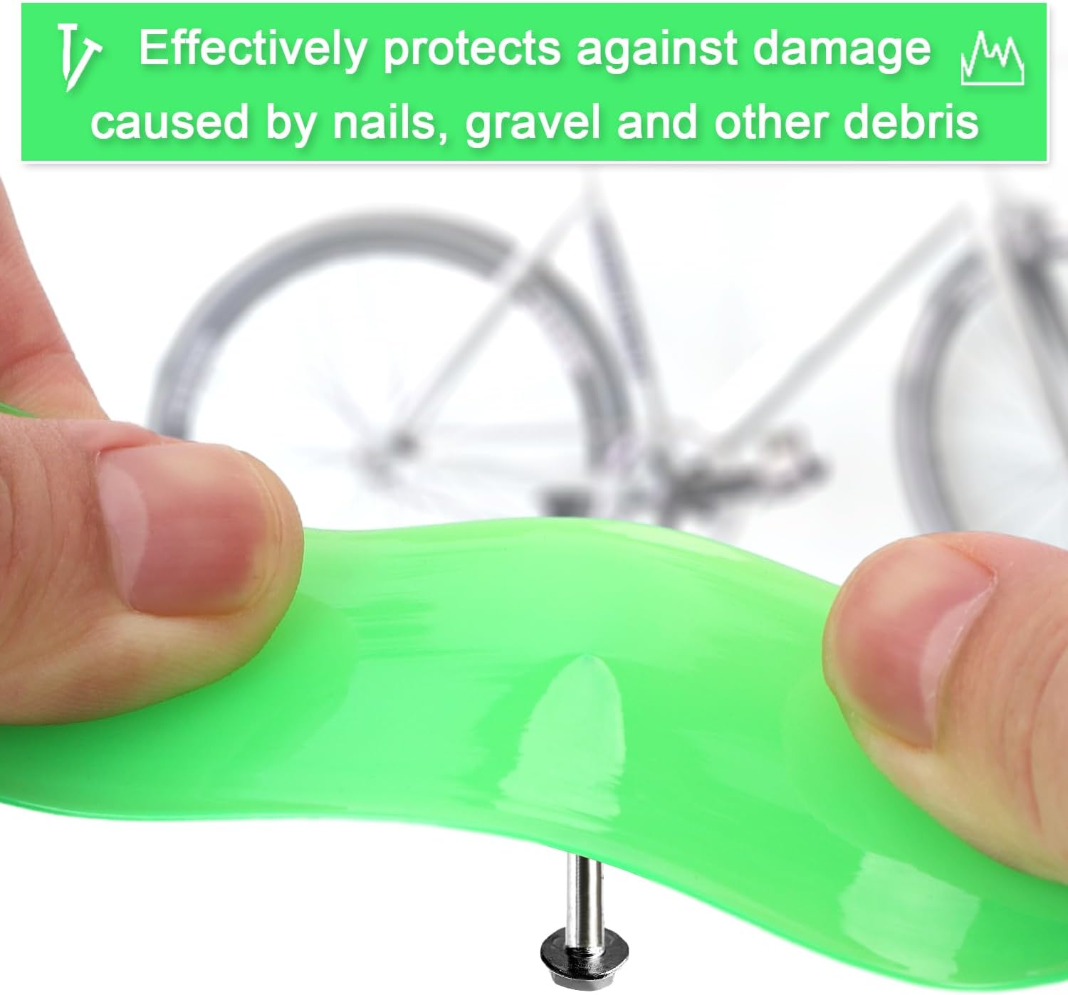 2Pcs Bike Tire Liner, Bicycle Tube Flat Protector Bicycle Rim Strip Rim Tape Accessories Compatible with 12" 16" 18" 20" 24" 26" 27.5" 29" (Green) image number 3