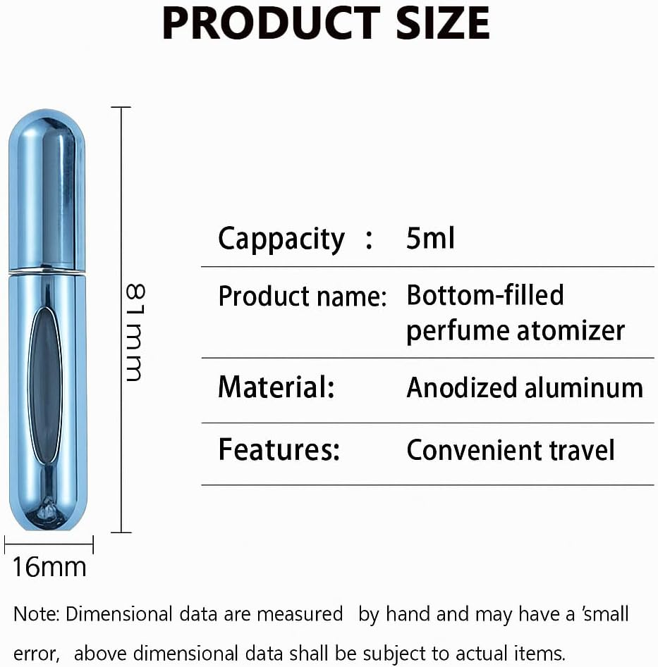 4 Pcs Pack of 5Ml Portable Mini Refillable Perfume Atomizer Bottle - Travel Size Perfume Travel Bottle, Scent Pump Case for On-The-Go Use image number 6