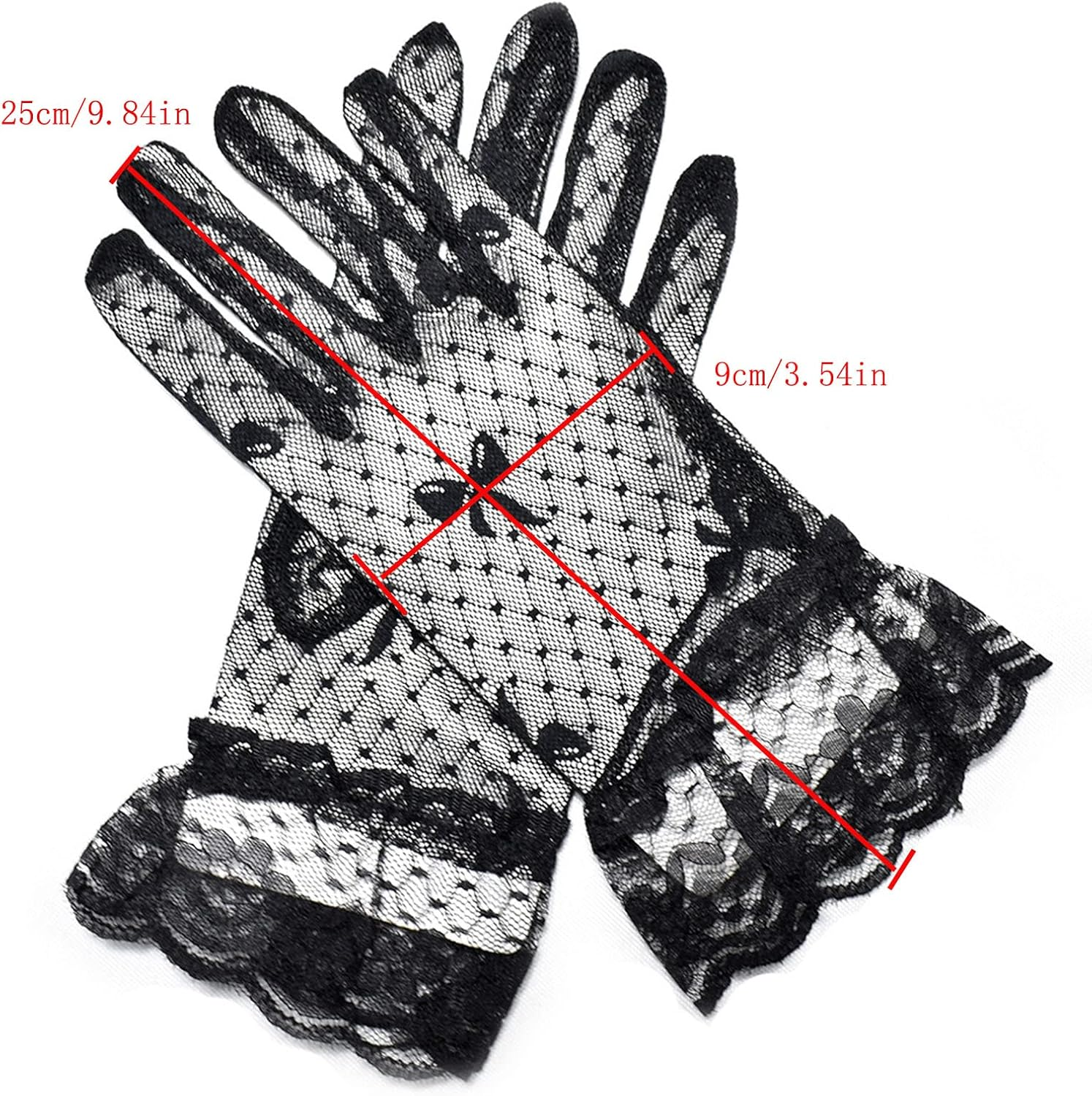 Lopsity Elegant Lace Gloves for Women - Short Summer Tea Gloves for Wedding, Party, Prom, Evening image number 3