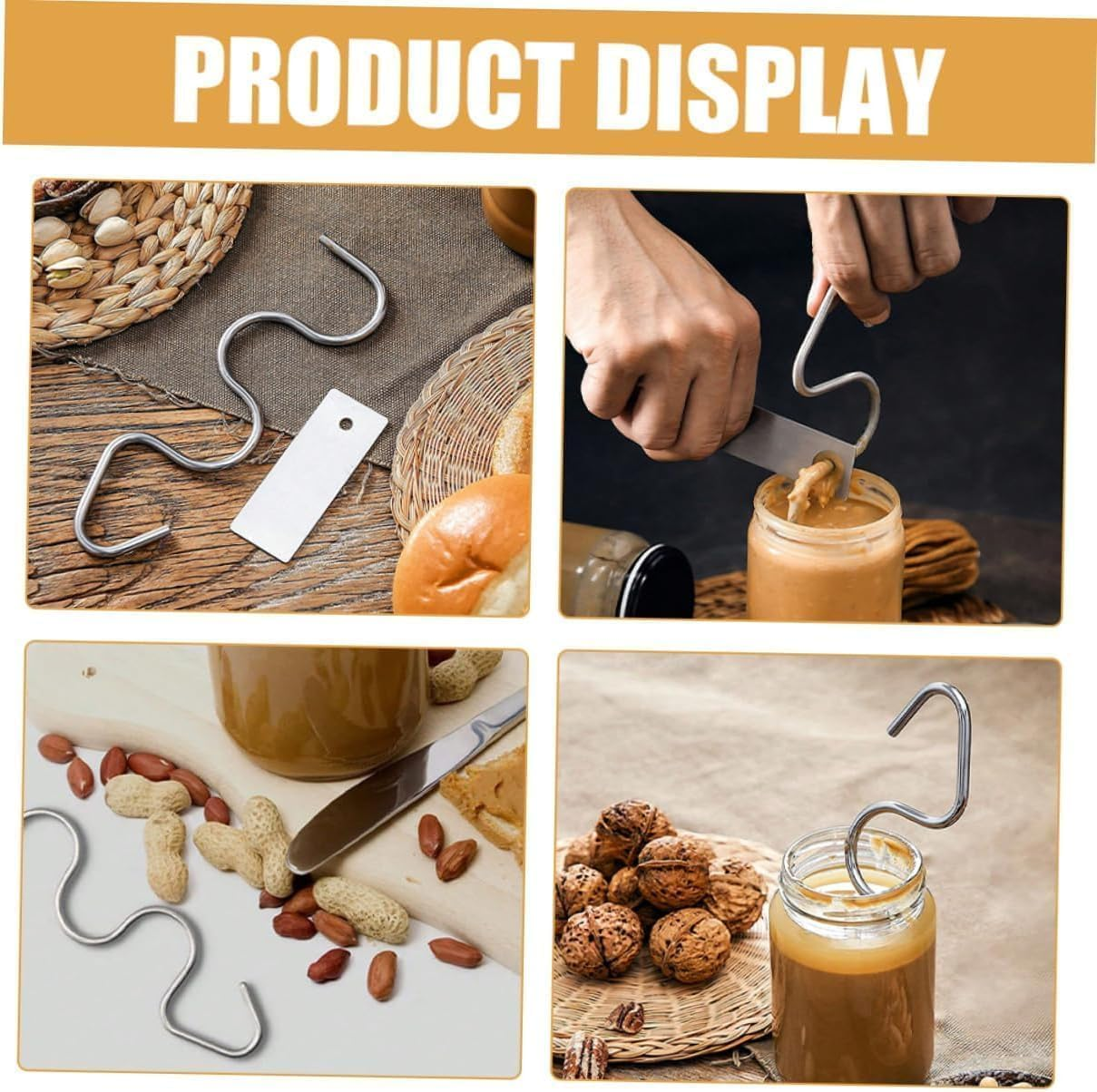 1Pc Nut Butter Stirrer,Peanut Butter Stirrer Tool,Stainless Steel Peanut Butter Stirrer Peanut Butter Mixer,Stainless Steel Peanut Butter Manual Stirrer with Scraper image number 4