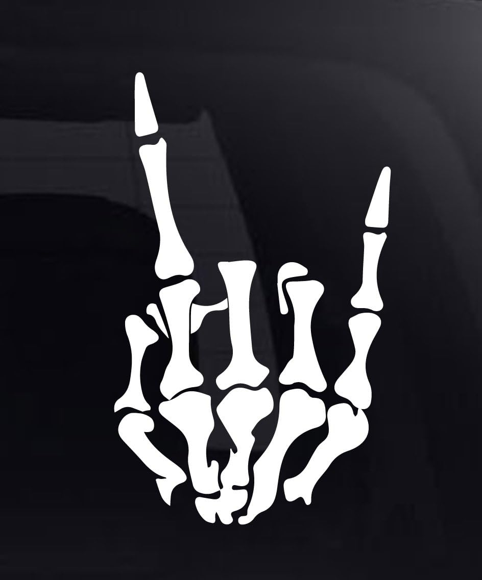 Rock on Skeleton Hand Vinyl Car Decal/Sticker 8.5"