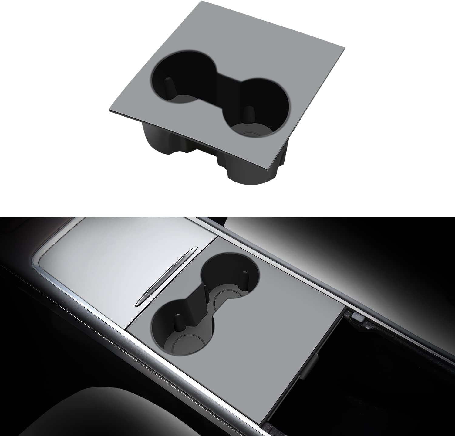 For Tesla Model 3 2024 Cup Holder Insert TPE Center Console Drink Holder Accessories Compatible with Tesla Model 3 Highland 2024