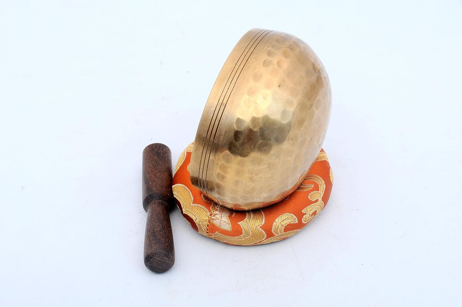 Handmade Singing Bowl-Tibetan Singing Bowl Set-Singing Bowl, Mallet and Cushion-Chakra Balance, Meditation and Peace-Handmade in Nepal image number 2
