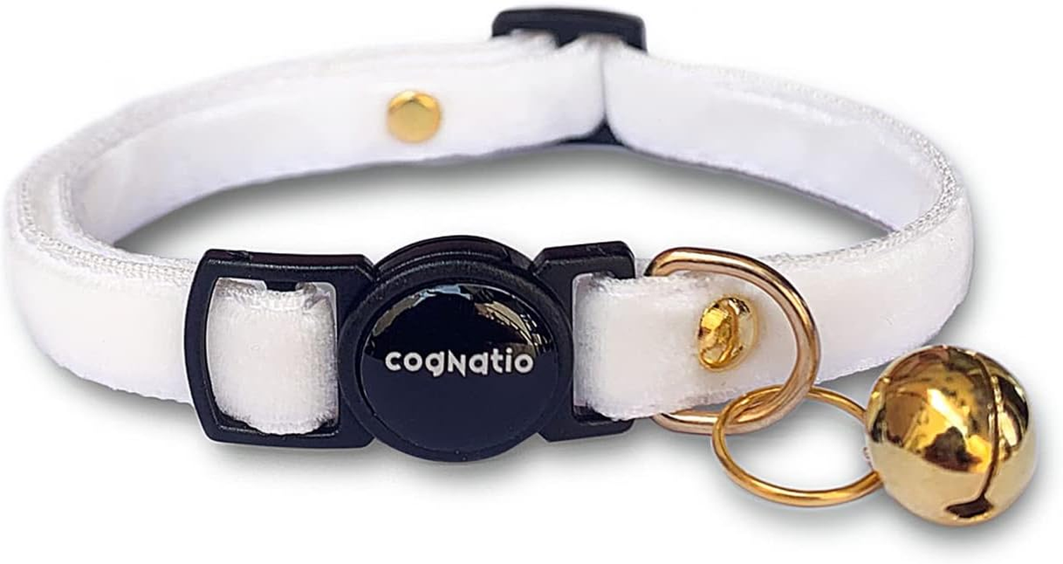 Cognatio Safety Quick Release Cat Collars,Double Velvet with Bell Available in a Range Colours from Velvet Ribon,Purfect for Your Kitty (20-30 Cm, Leopard) image number 6