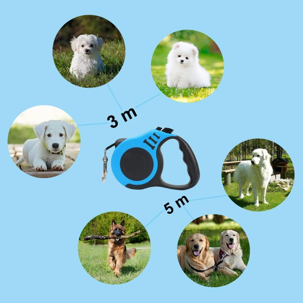Dog Lead, Classic, 3 Metres Retractable Dog Lead for Small, Medium and Large Dogs, Blue image number 3