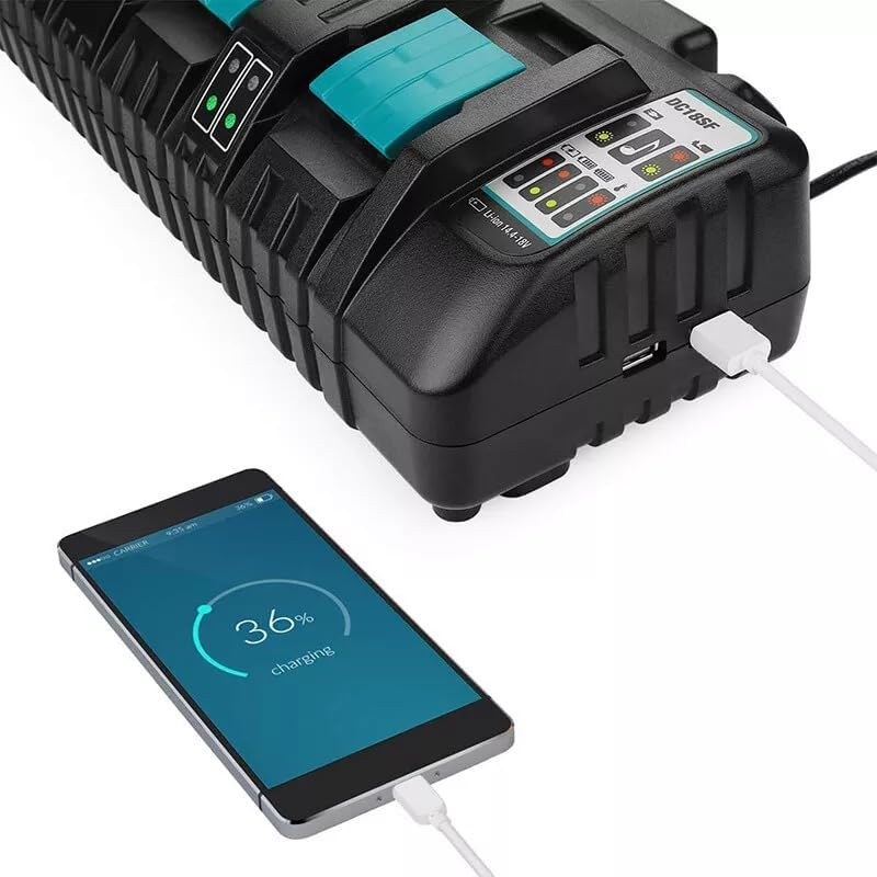 DC18SF 4-Port 14.4V 18V 4X 3A Lithium Battery Charger for Makita BL1820 BL18 3X4A image number 1