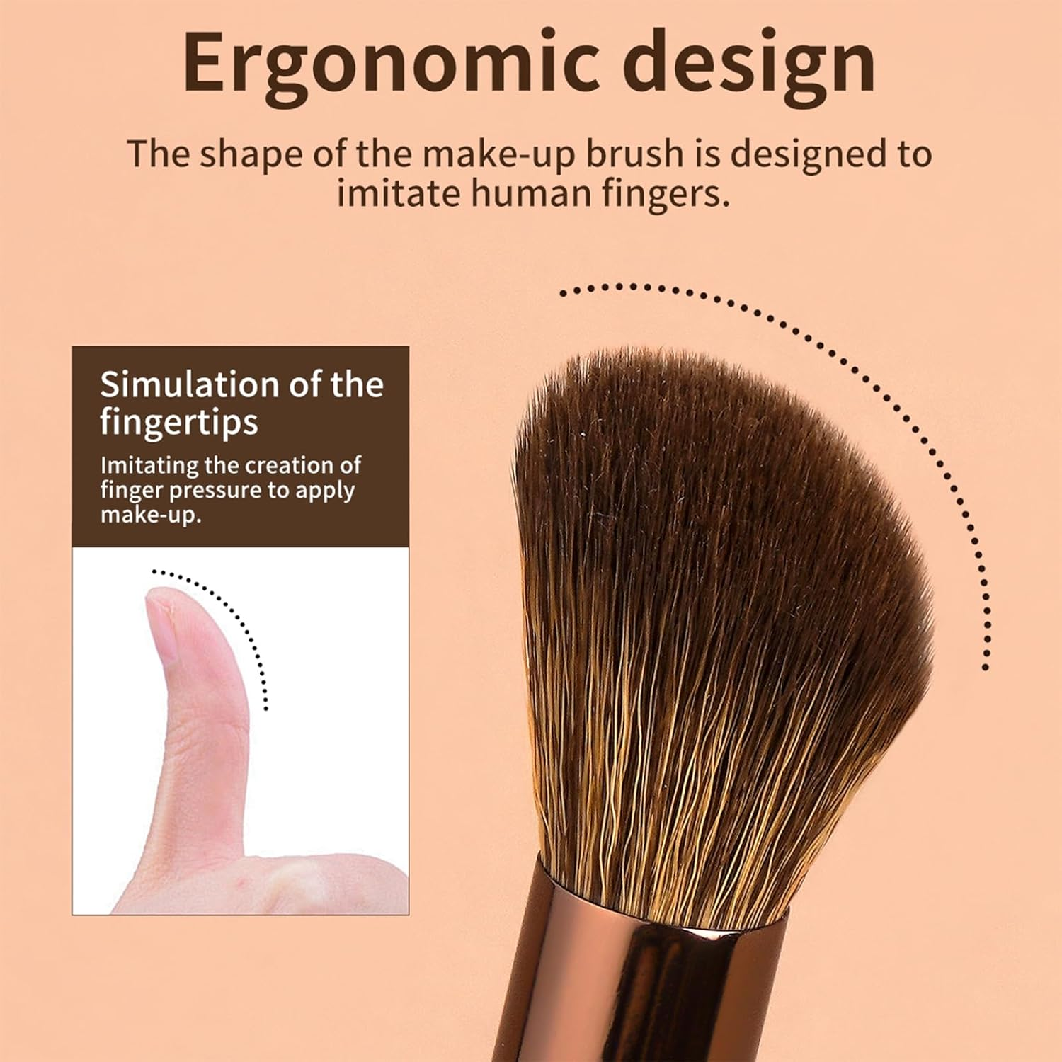 8 PCS Makeup Brush Set Double-End Makeup Brushes for Blending Liquid Powder Concealer Eyeshadow Blush Burshes Set (Brown) - Coffee Gold image number 5