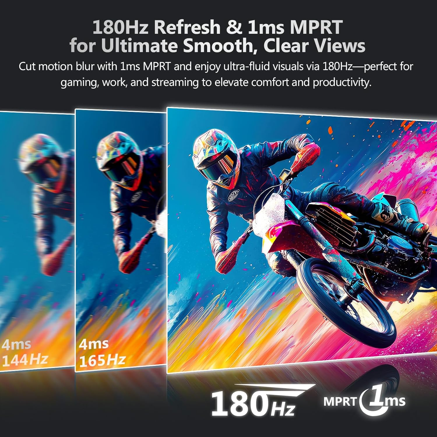 Z-Edge 27 Inch Gaming Monitor QHD 2K IPS 180Hz, 1Ms 2560X1440 LED Monitor, 350Cd/M&sup2; Brightness, HDR10, Freesync, Flickerfree, Dp1.4(180Hz) X2, Hdmi2.0(144Hz) X2, VESA Mountable 100 * 100Mm image number 6