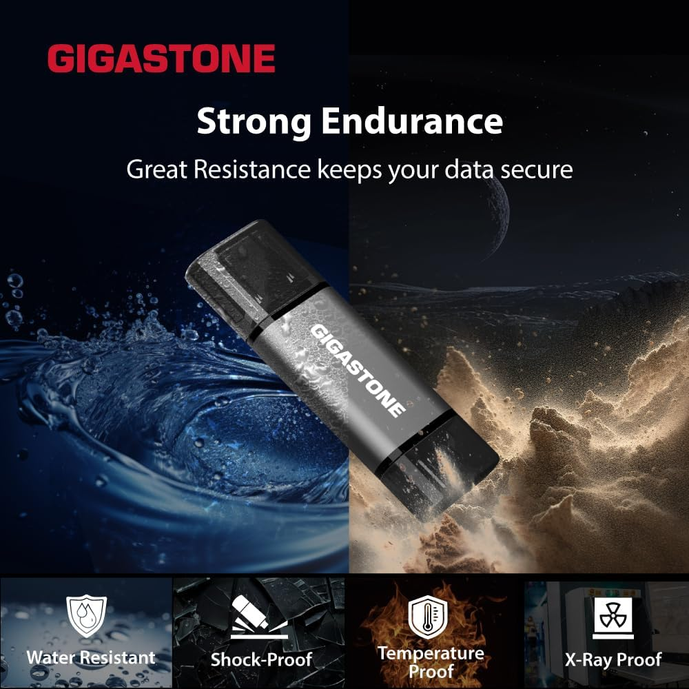 GIGASTONE Z40 128GB 2-In-1 Dual OTG Flash Drive USB 3.2 Gen 1, USB-A & USB-C, Reliable Performance, Durable, Data Storage, File Sharing, Backup, Boot Drive, USB2.0/USB3.0/USB3.1 Interface Compatible image number 4
