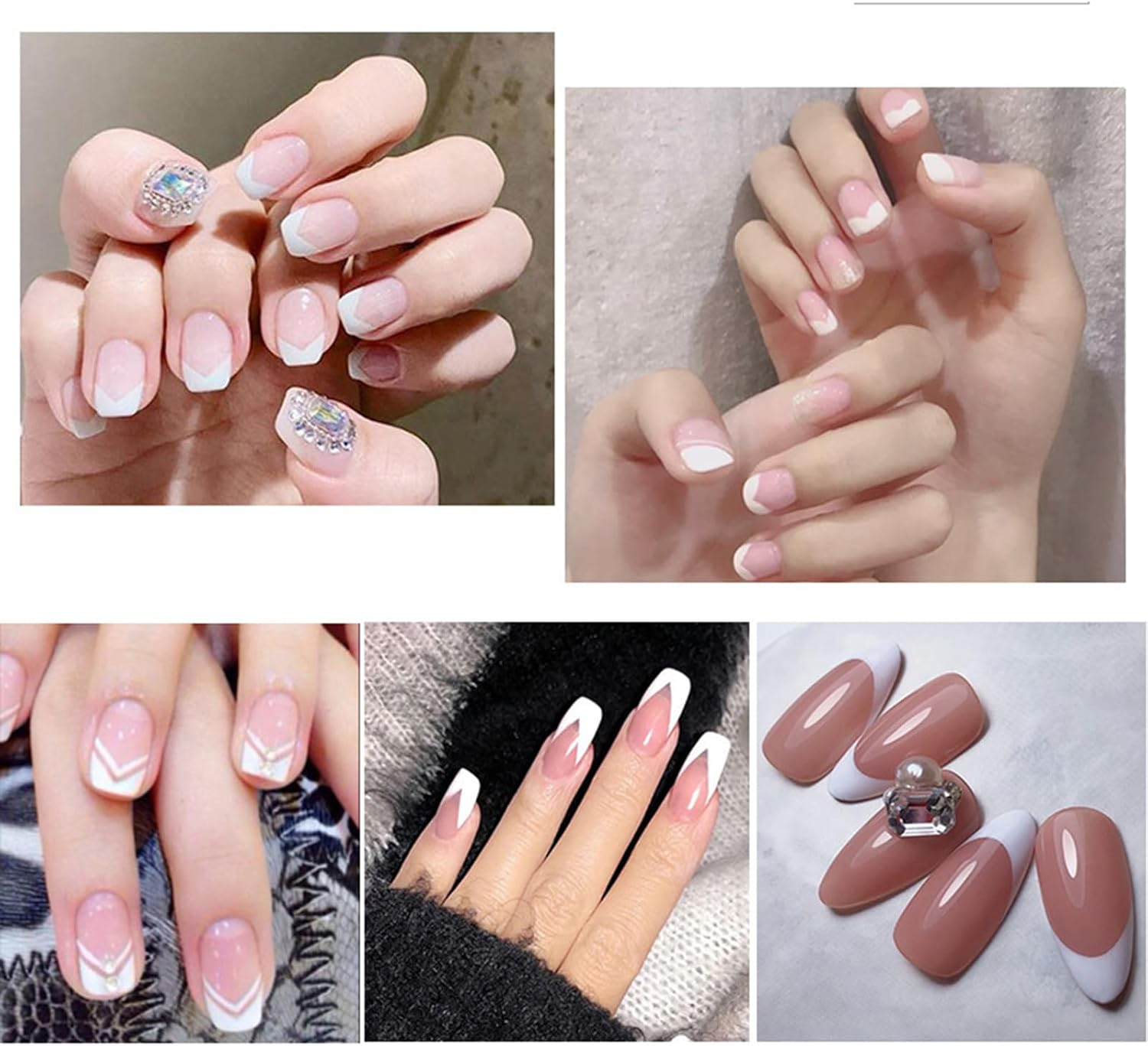 24 Designs Nail Art Stencils French Tip Guides Stickers Form Fringe Guides Vinyl image number 3