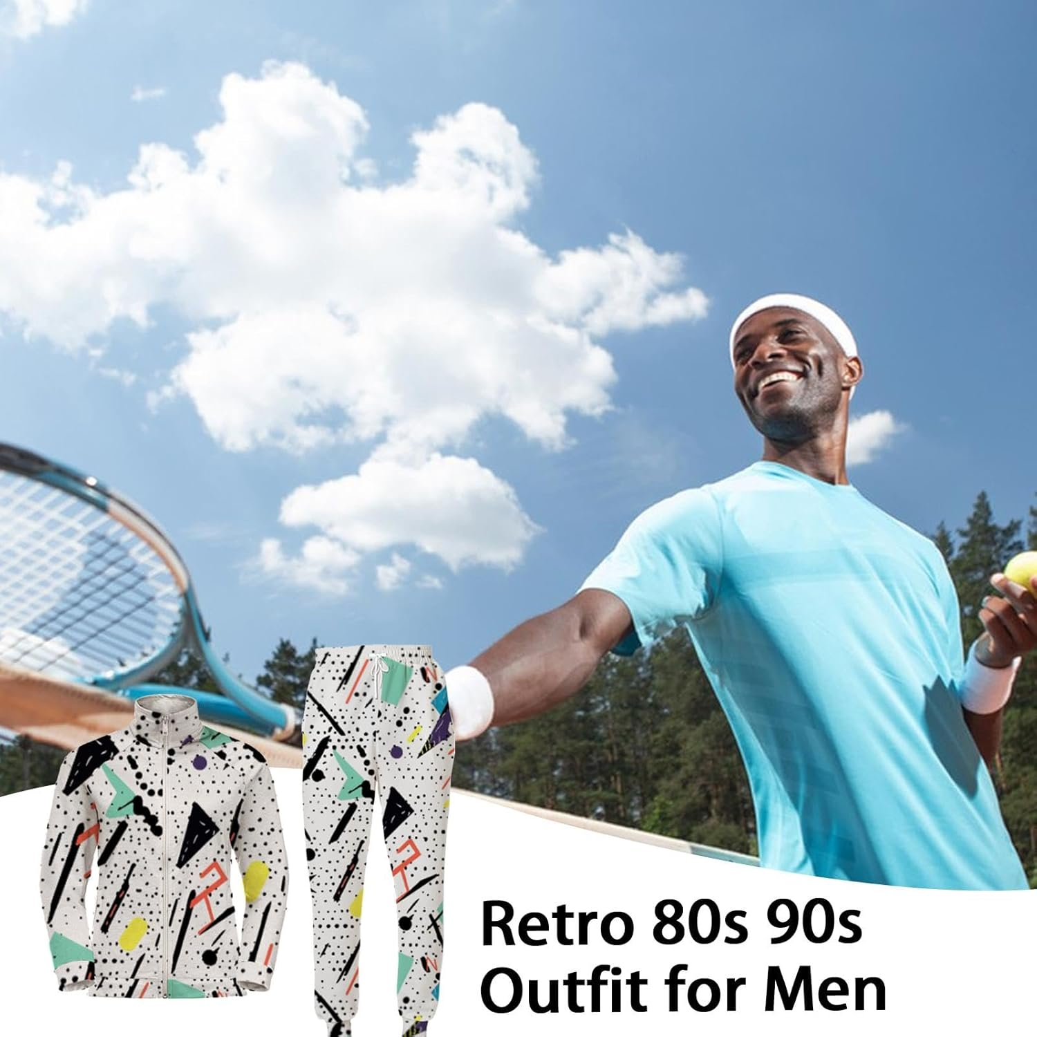 Two Pieces Outfits,Joggers Sweatpants Sportswear Set | Zipper Pullover Tops Waist Pants with Pockets for Men Boys image number 2