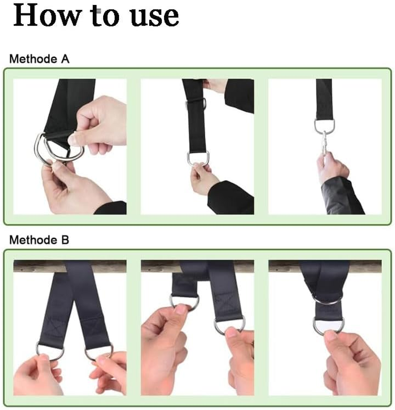 4Pcs Tree Swing Straps Hanging Kit，13Inch Tree Swing Strap Hanging Rope with Safer Lock image number 2