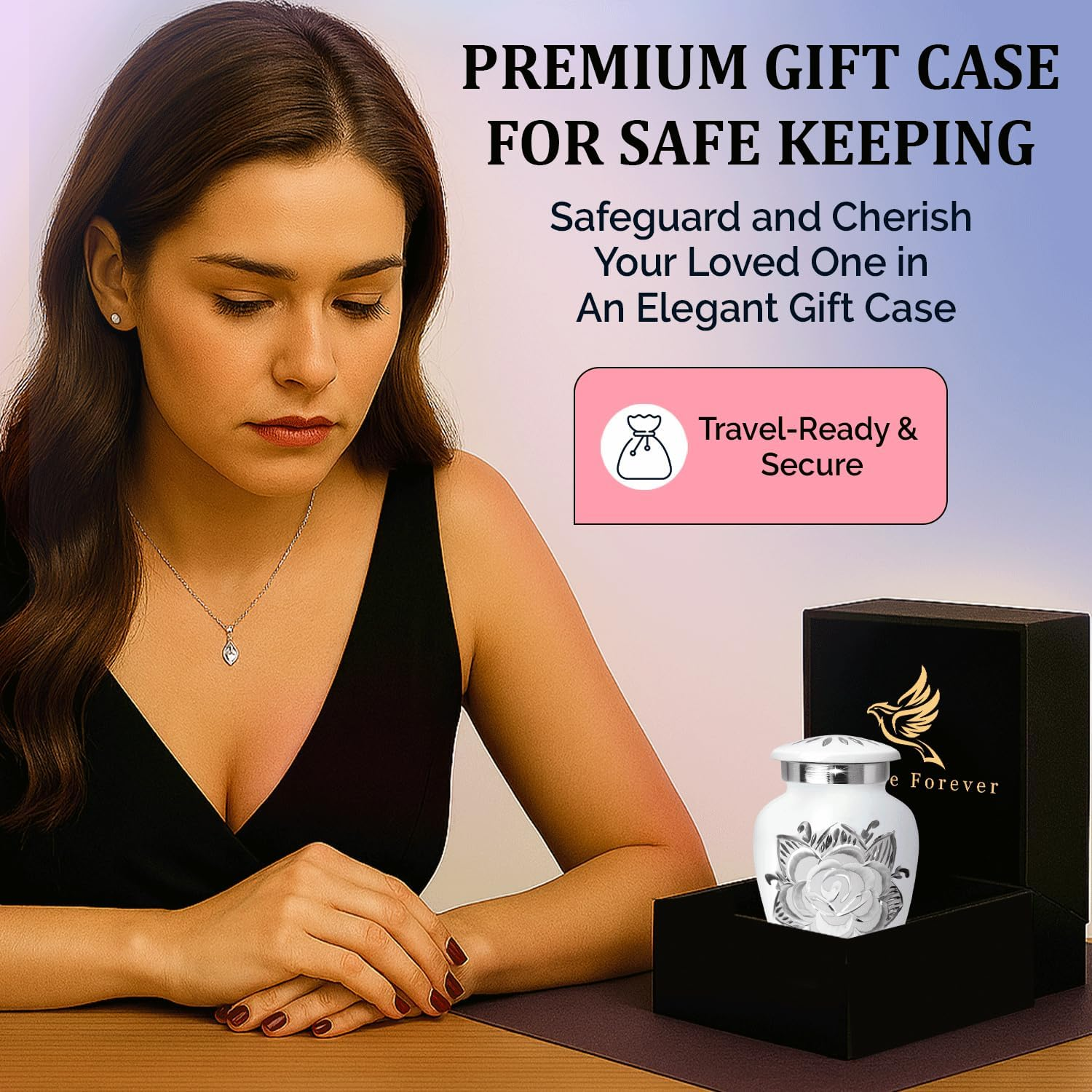 Small Urns for Human Ashes Keepsake - Mini Urn for Ashes Set of 4 - Honor Your Loved One with Handcrafted Memorial Rose Keepsake Urns for Women & Men (White, Set of 4) image number 3