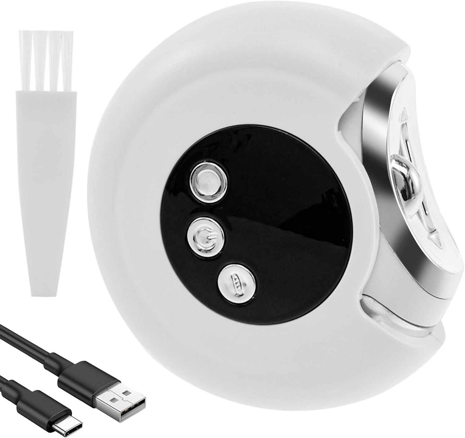 Electric Nail Clippers 3 in 1 USB Rechargeable Auto Nail Clipper 360&deg; Rotating Electric Nail Sharpener with LED Light and 2 Adjustable Speeds and Nail Clip Suitable for Adults image number 3