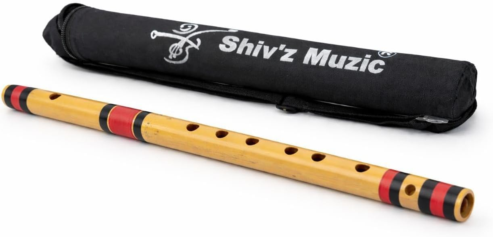 Shiv'Z Muzic Flute, C Sharp Medium, BUDGET Bansuri, RIGHT HAND 18.5 Inches (With Written Manual & Bag) image number 1