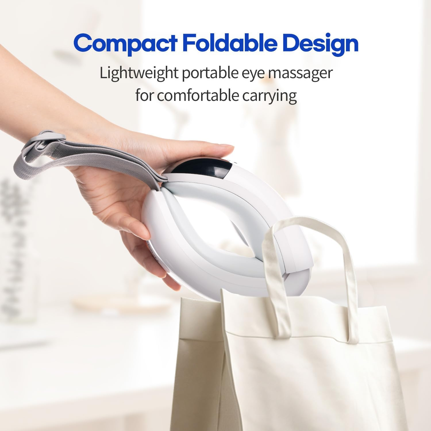 Hubicare Eye Massager with Heat and Cooling Masks for Dark Circles, Puffiness - 3D Airbag Kneading Vibration Massage for Migraines, Bluetooth Music, Dry Eyes, Sleep, Relax image number 2