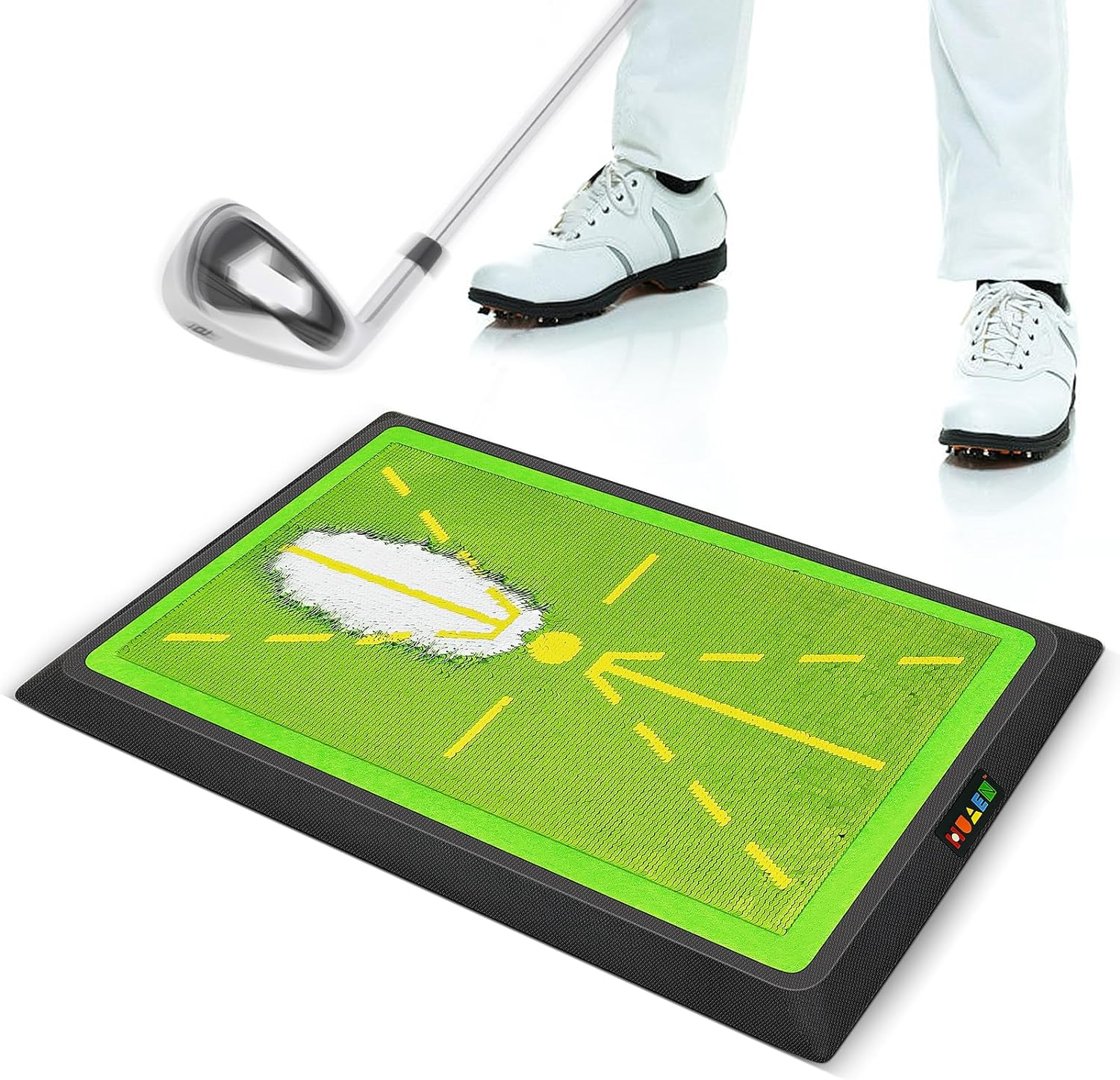JIMITOP Golf Swing Mat,Extra Replaceable Golf Practice Mat 17"X12" | Advanced Guides and Rubber Backing for Home/Indoor/Outdoor image number 4