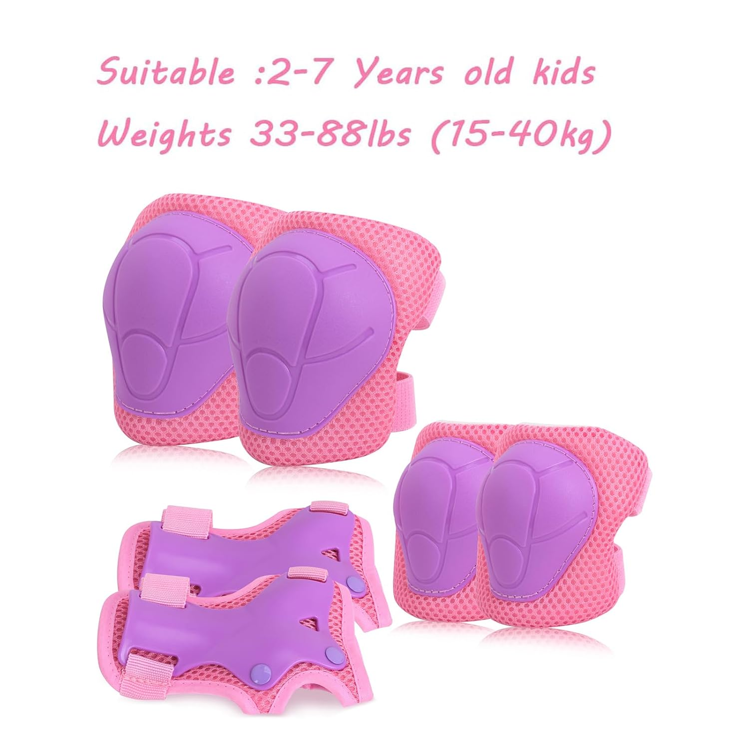 Kids Protective Gear, Knee Pads Elbow Pads with Wrist Guards for Roller Skating Cycling Skateboard Bike Scooter Rollerblade Safety Gear for Kids 2-7 Years Old image number 1