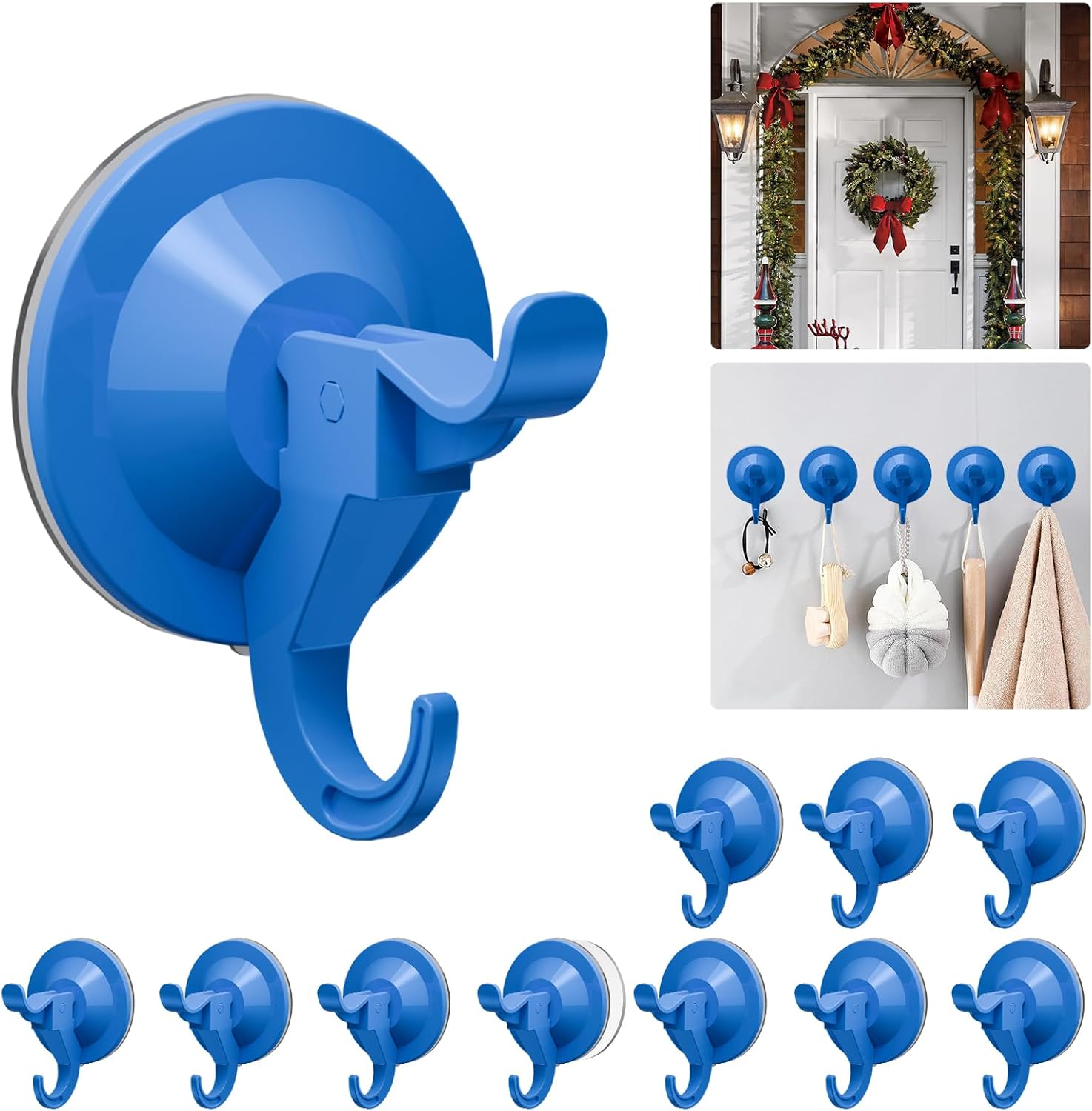 Antimbee 3 Pack Suction Cup Hooks, Clear Suction Cup Hanger, Removable Small Suction Cups for Shower, Bathroom, Glass, Door, Windows, Kitchen-Max Hanging up to 11 Lbs on Smooth Surface