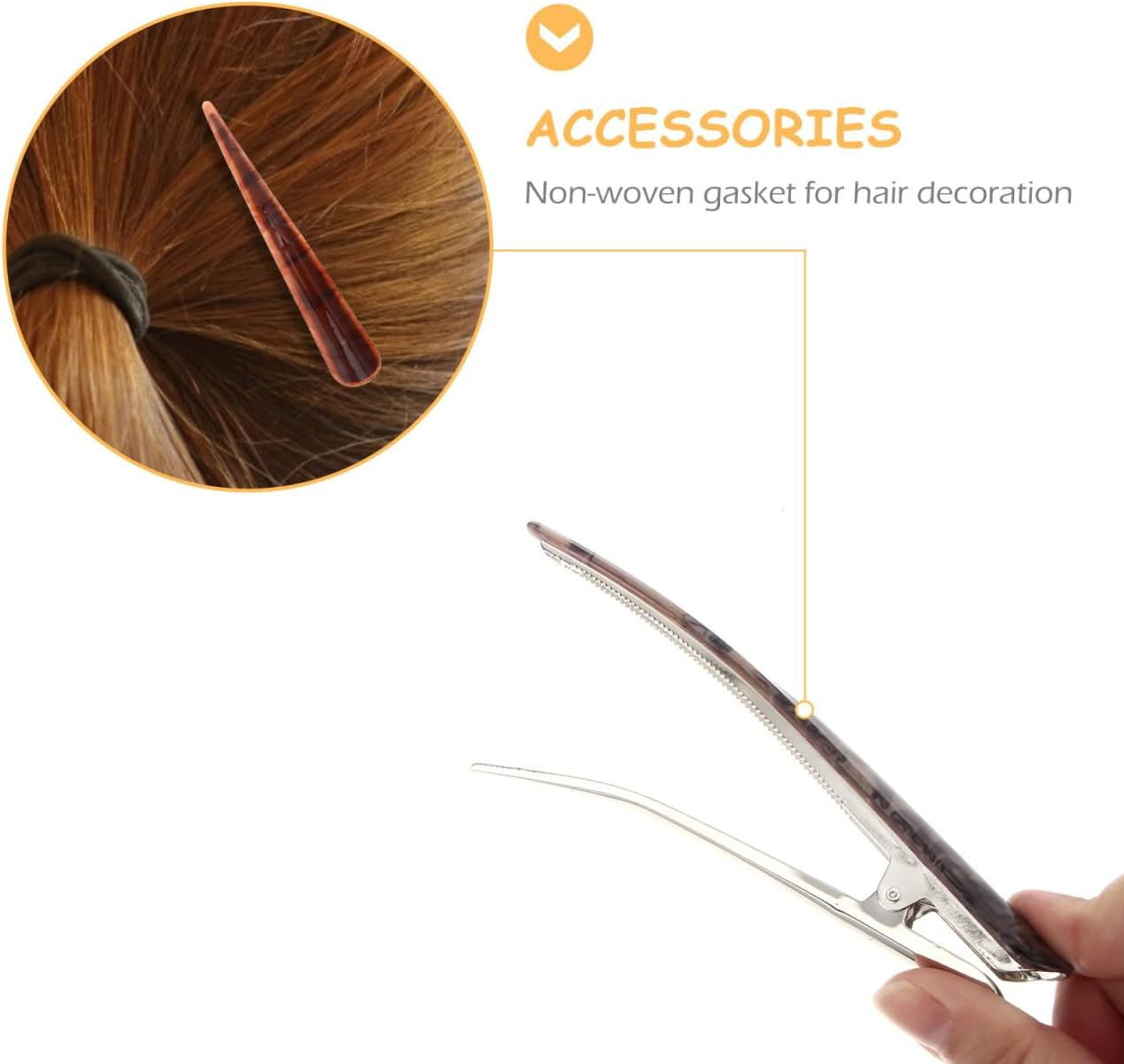 Frcolor Large Duck Teeth Bows Hair Clips Classic Hair Grip Crocodile Duck Bill Clips Hairpins Chic Styling Claw (2Pcs) image number 3