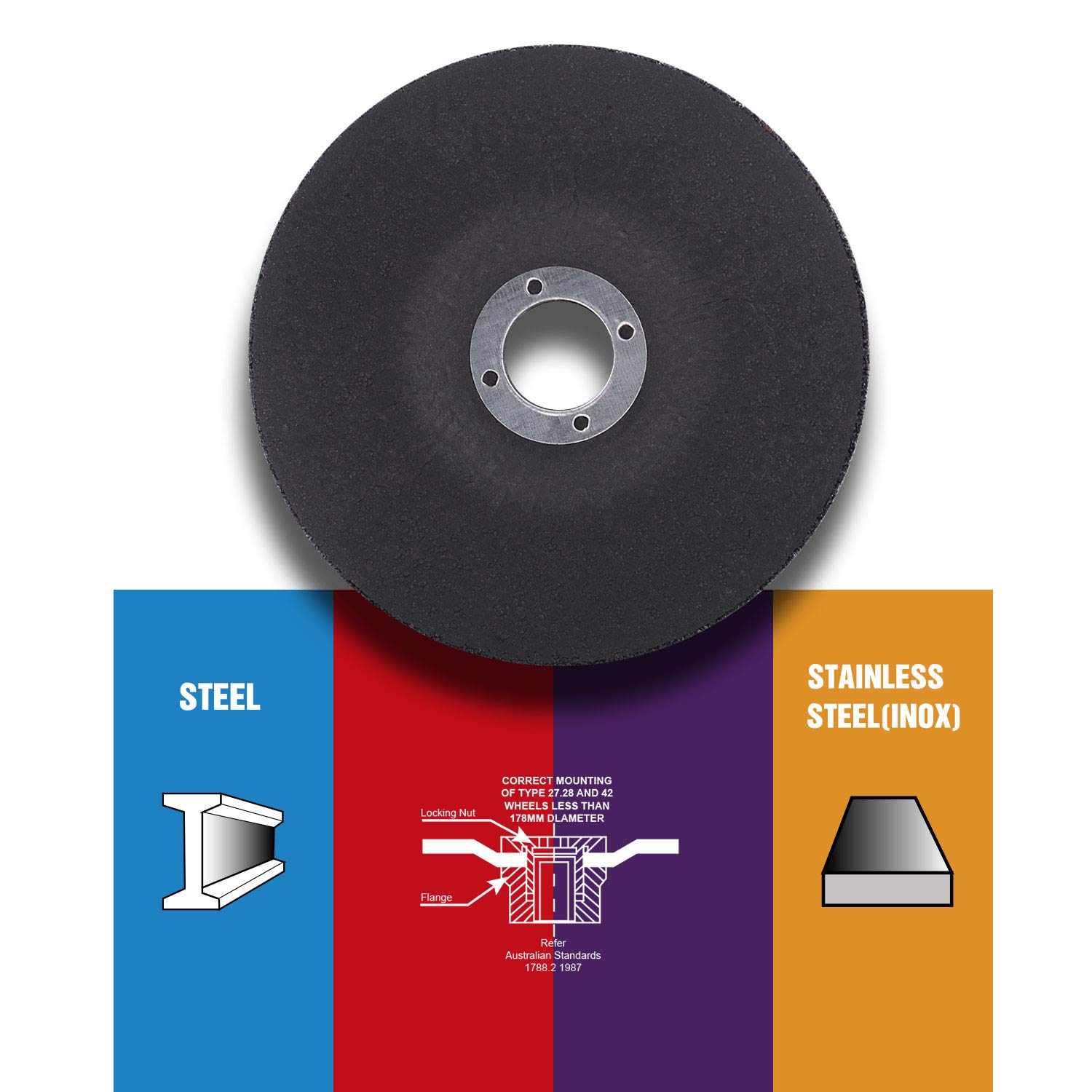 TOPEX 25PCS 125X 6.0 X 22.23Mm Grinding Discs Wheels Steel Inbox Angle Grinder image number 2